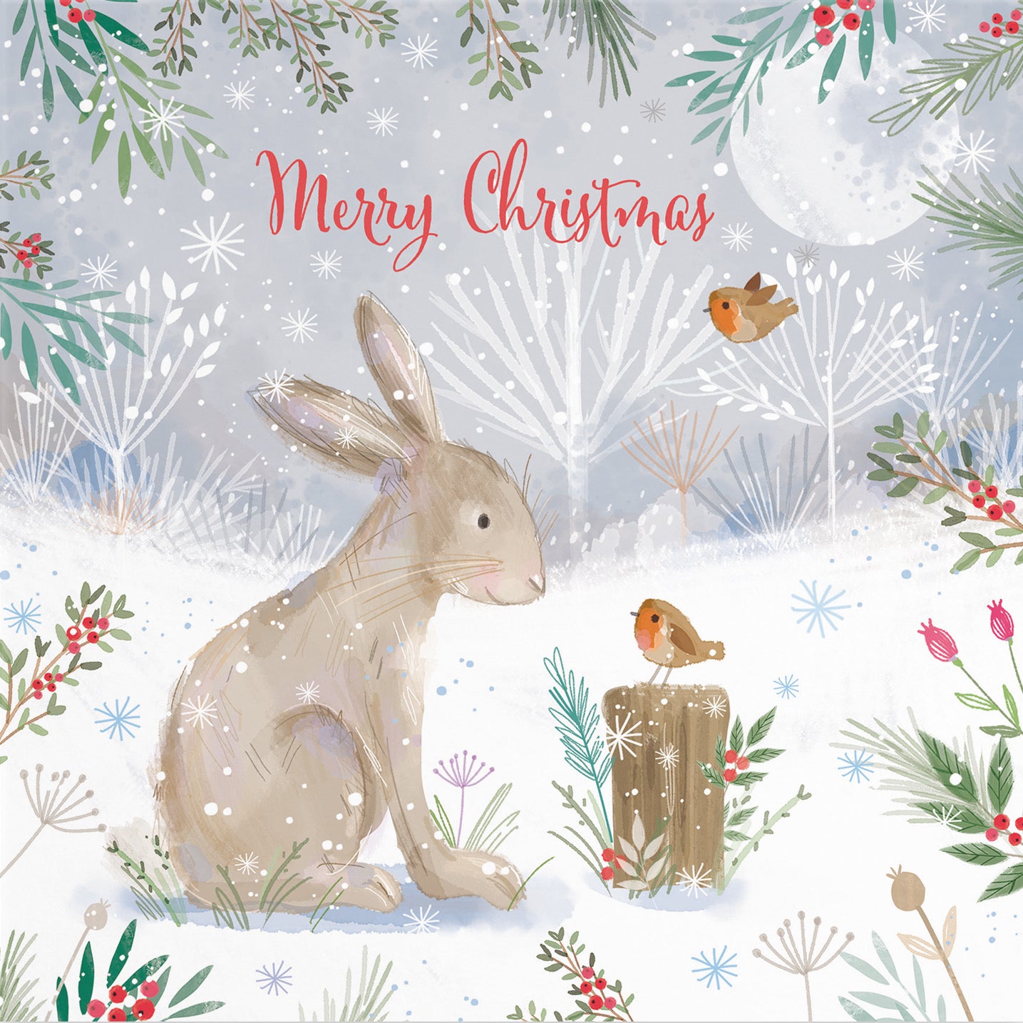 Merry Christmas Hare Family Fun Card Nature's Treasures - Default Title (B0CMJ8JNYG)