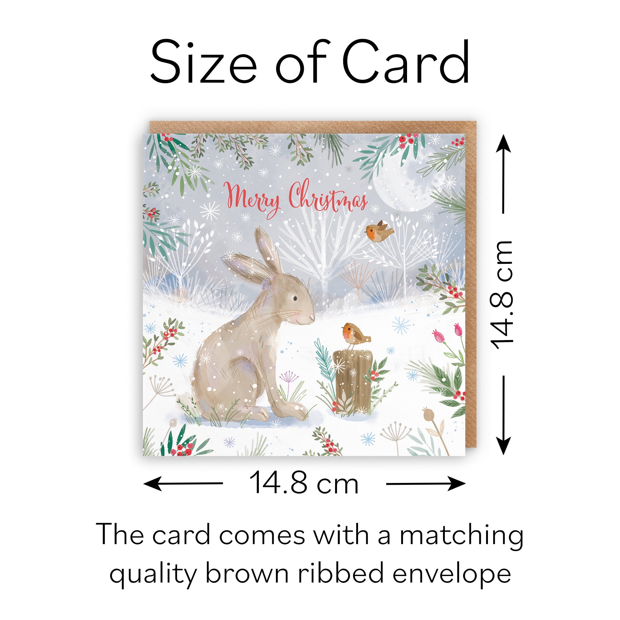 Merry Christmas Hare Family Fun Card Nature's Treasures - Default Title (B0CMJ8JNYG)