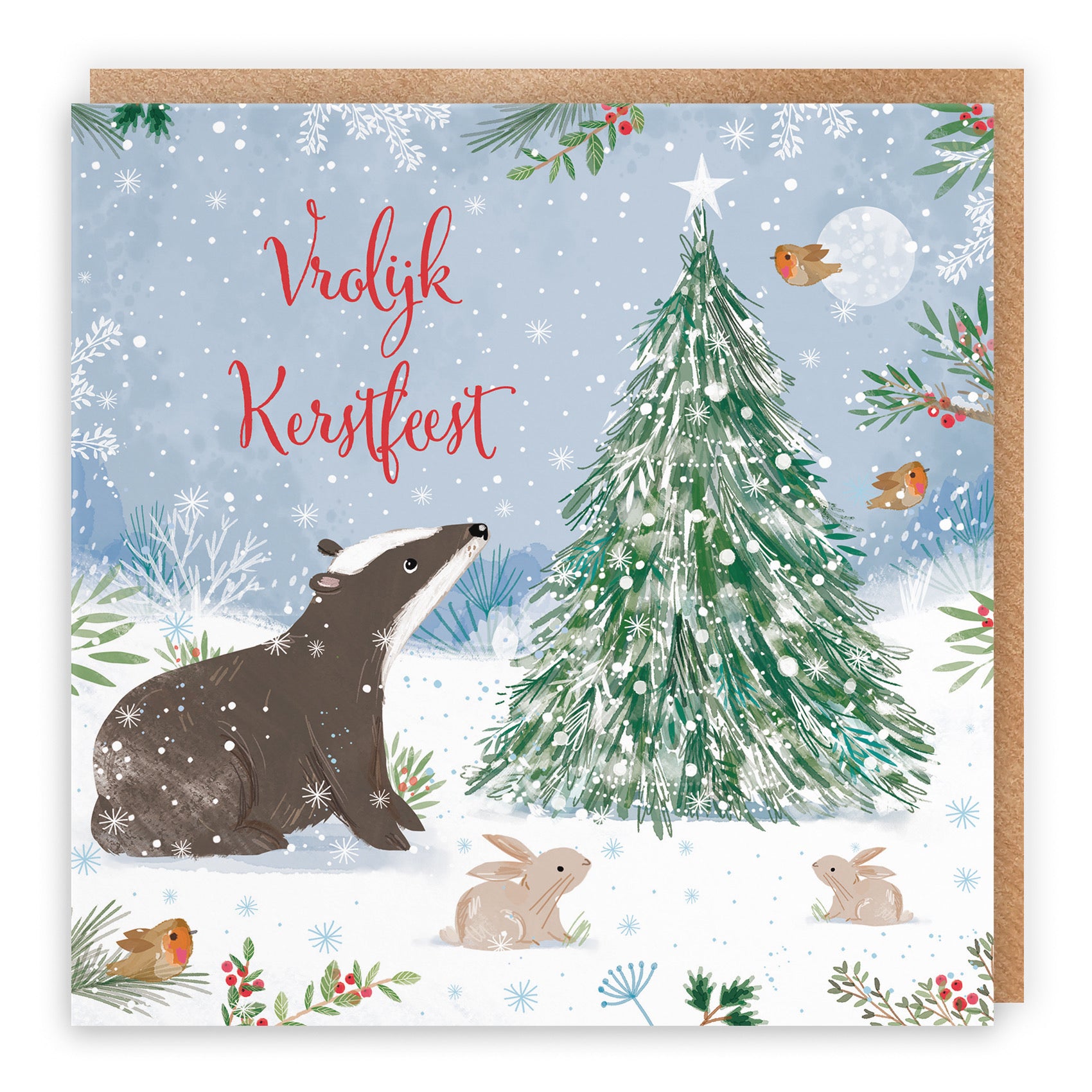 Badger Dutch Christmas Card Nature's Treasures - Default Title (B0CMJ8K28K)