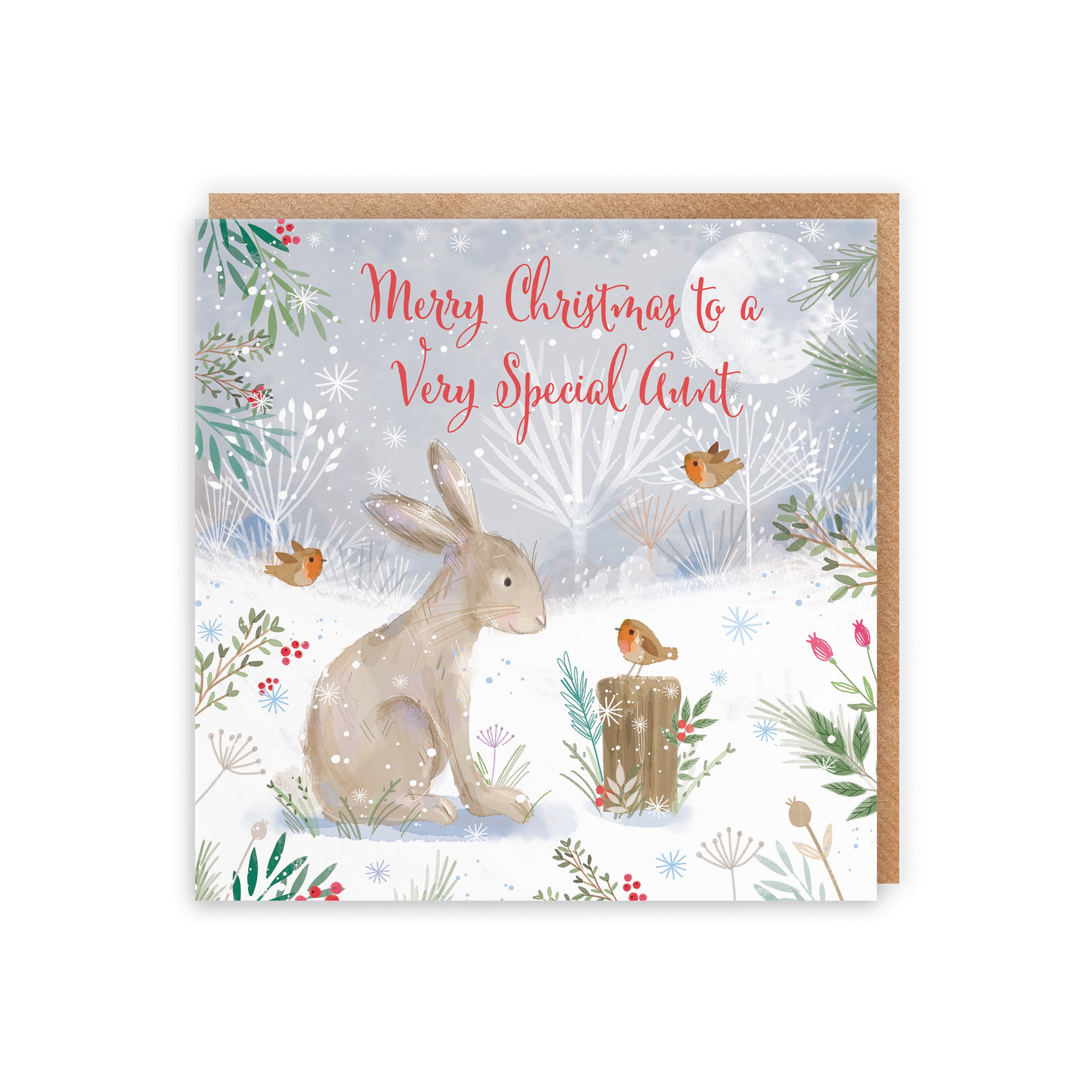 Aunt Hare Christmas Card Nature's Treasures - Default Title (B0CMJ8LN8G)