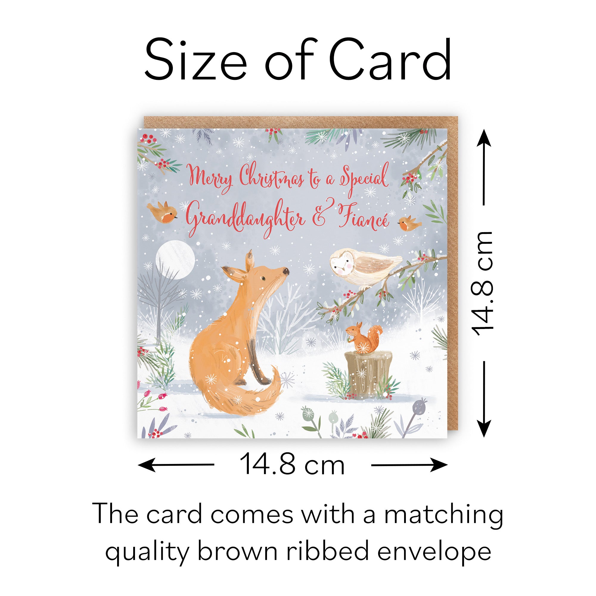 Granddaughter And Fiancé Cute Fox Christmas Card Nature's Treasures - Default Title (B0CMJ8PGH3)