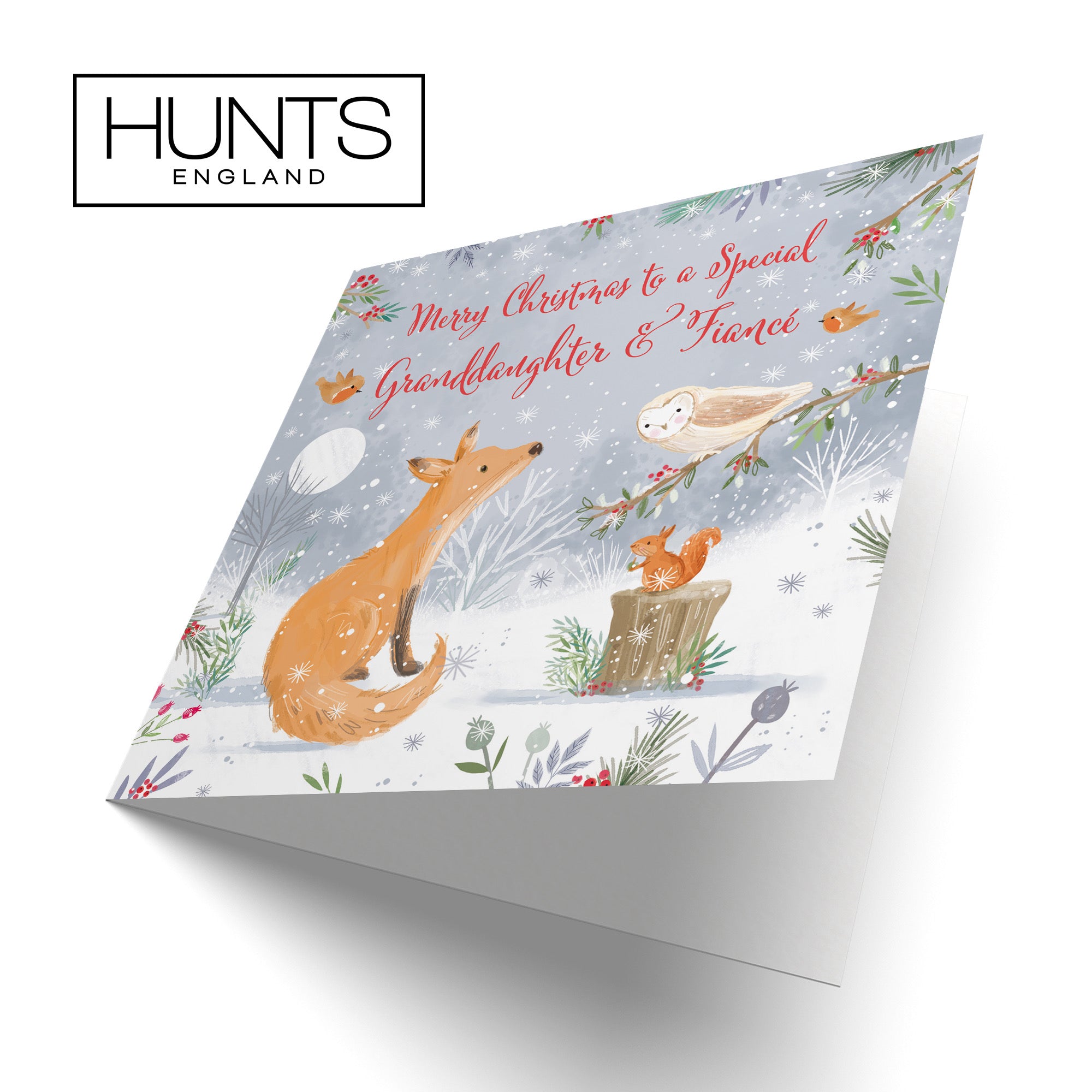 Granddaughter And Fiancé Cute Fox Christmas Card Nature's Treasures - Default Title (B0CMJ8PGH3)