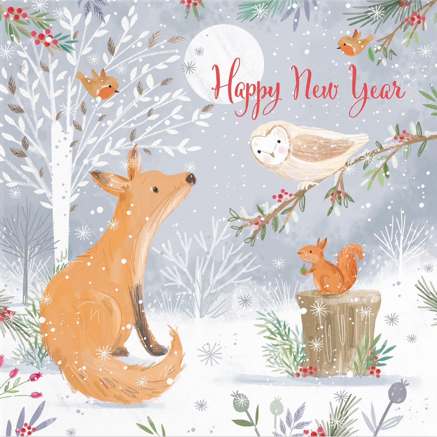 Happy New Year Cute Fox Card Nature's Treasures - Default Title (B0CMJ8ZKGF)