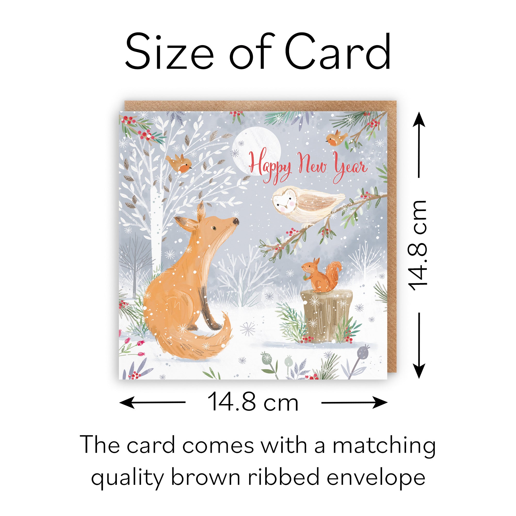 Happy New Year Cute Fox Card Nature's Treasures - Default Title (B0CMJ8ZKGF)