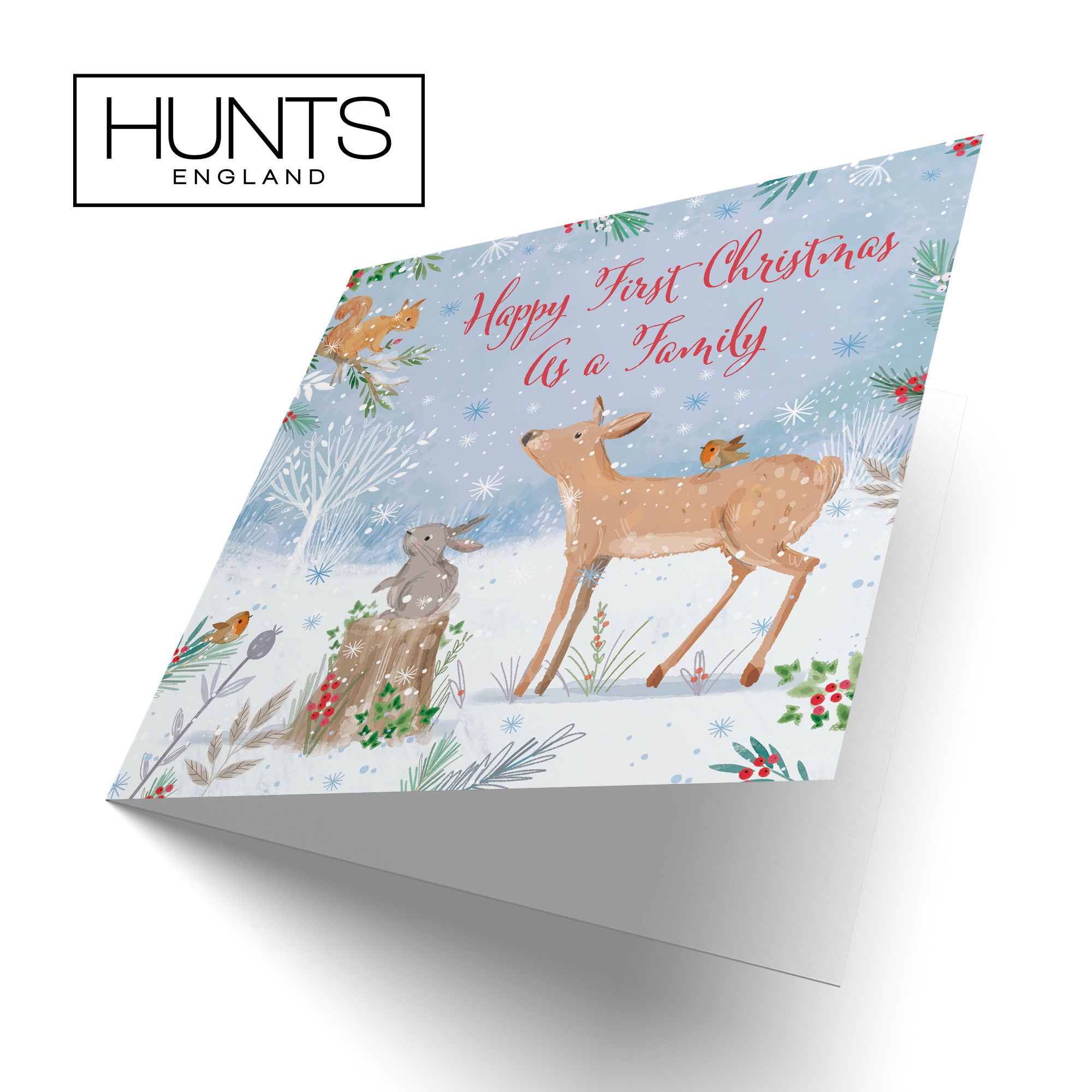 Cute Deer First Christmas As A Family Card Nature's Treasures - Default Title (B0CMJ95FBX)