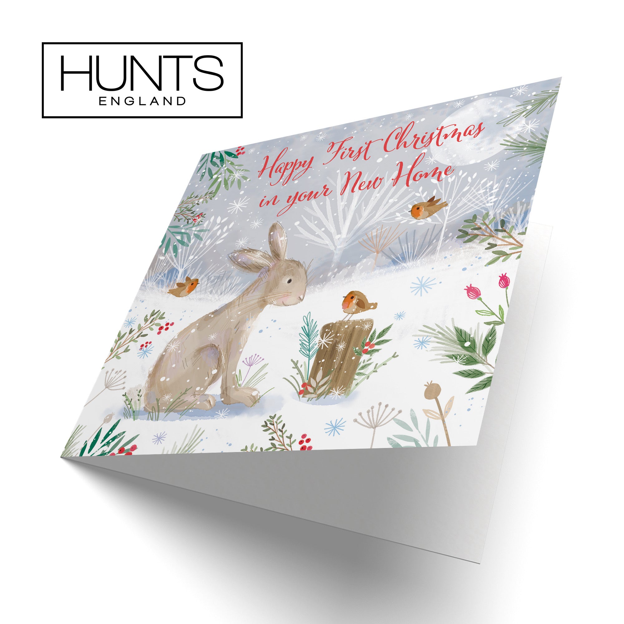 1st Christmas In Your New Home Cute Hare Card Nature's Treasures - Default Title (B0CMJ97VXB)