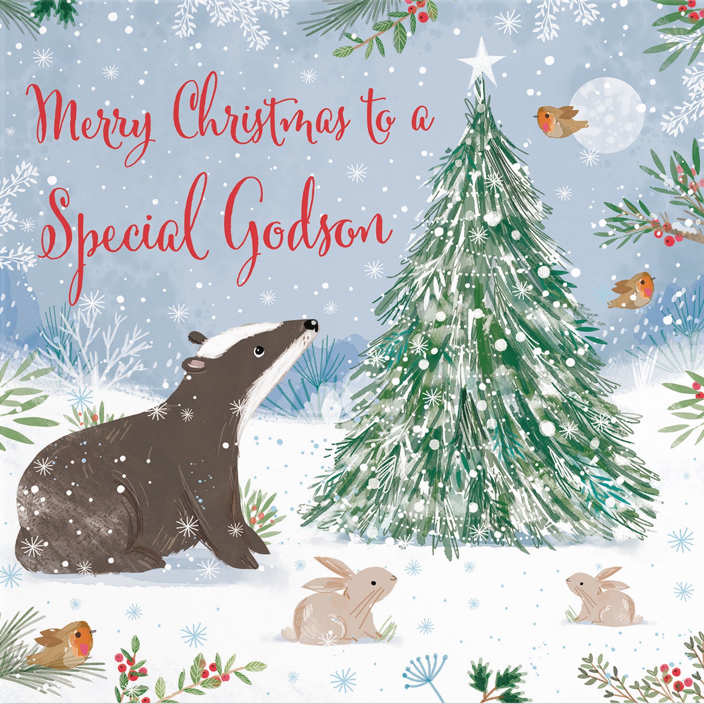 Badger Godson Christmas Card Nature's Treasures - Default Title (B0CMJ9DSS9)