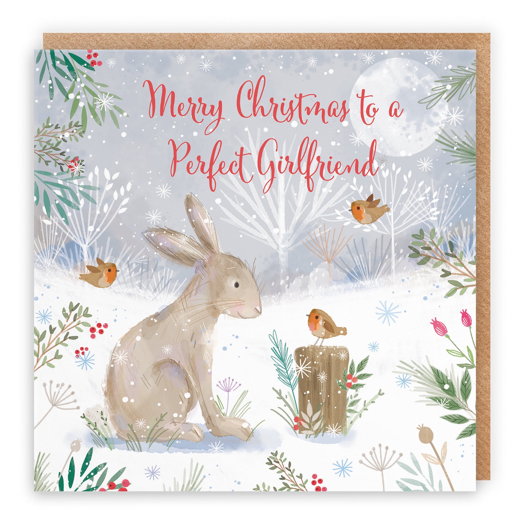 Girlfriend Cute Hare Christmas Card Nature's Treasures - Default Title (B0CMJ9HDZJ)