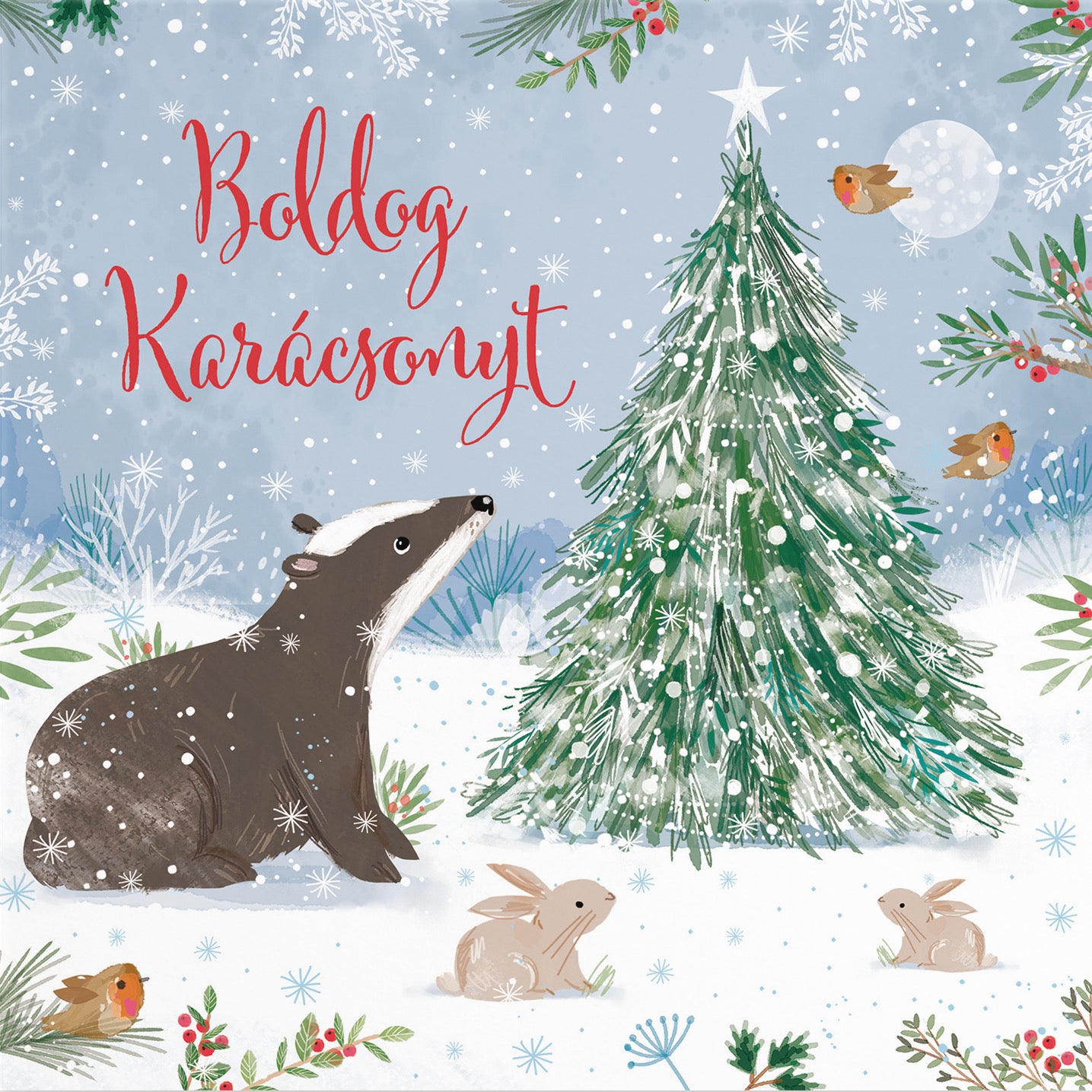 Badger Hungarian Christmas Card Nature's Treasures - Default Title (B0CMJ9JW49)