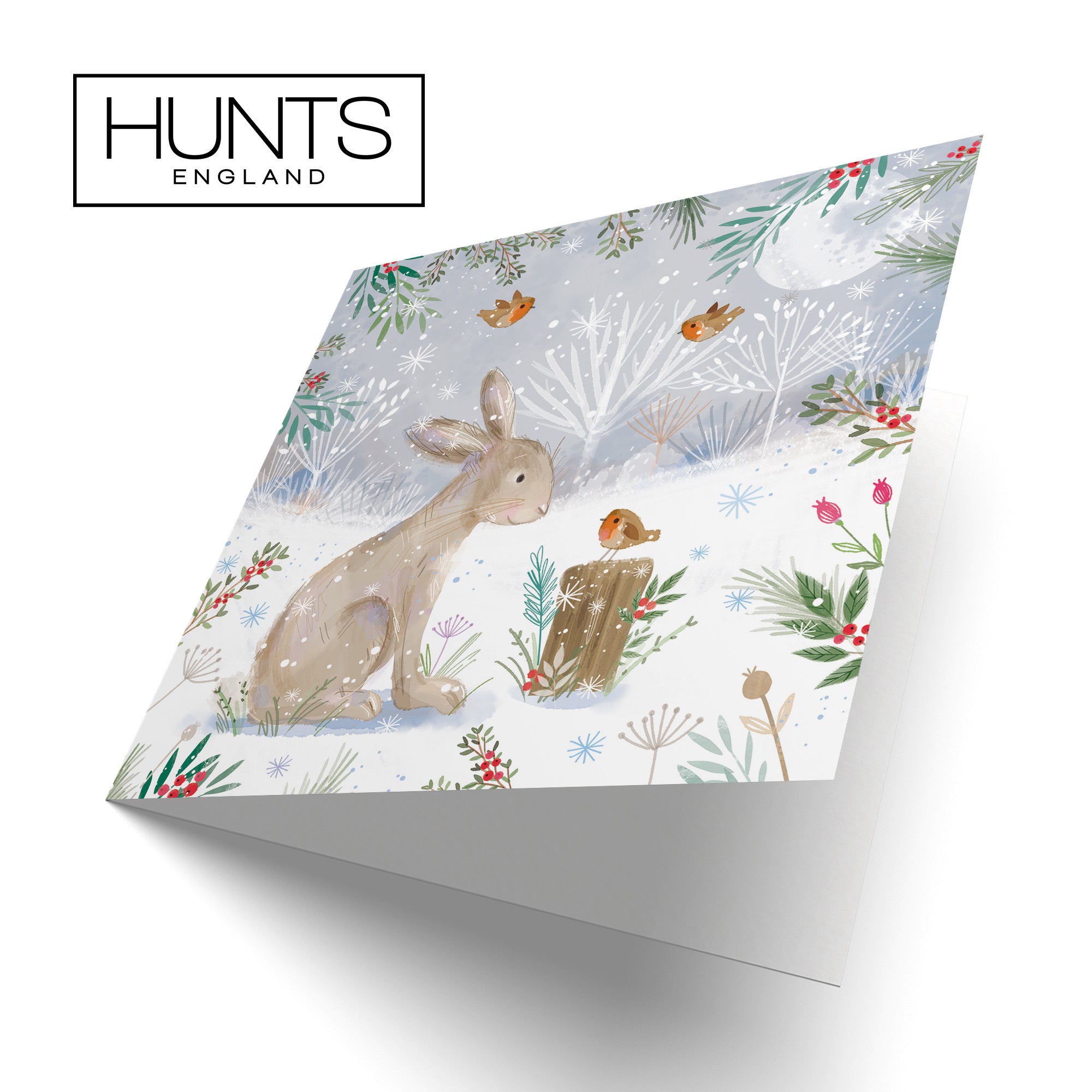 Hare Family Fun Christmas Card Nature's Treasures - Default Title (B0CMJ9S341)