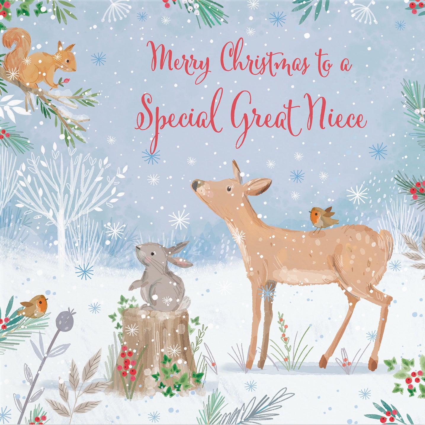 Great Niece Cute Deer Christmas Card Nature's Treasures - Default Title (B0CMJ9SPHZ)