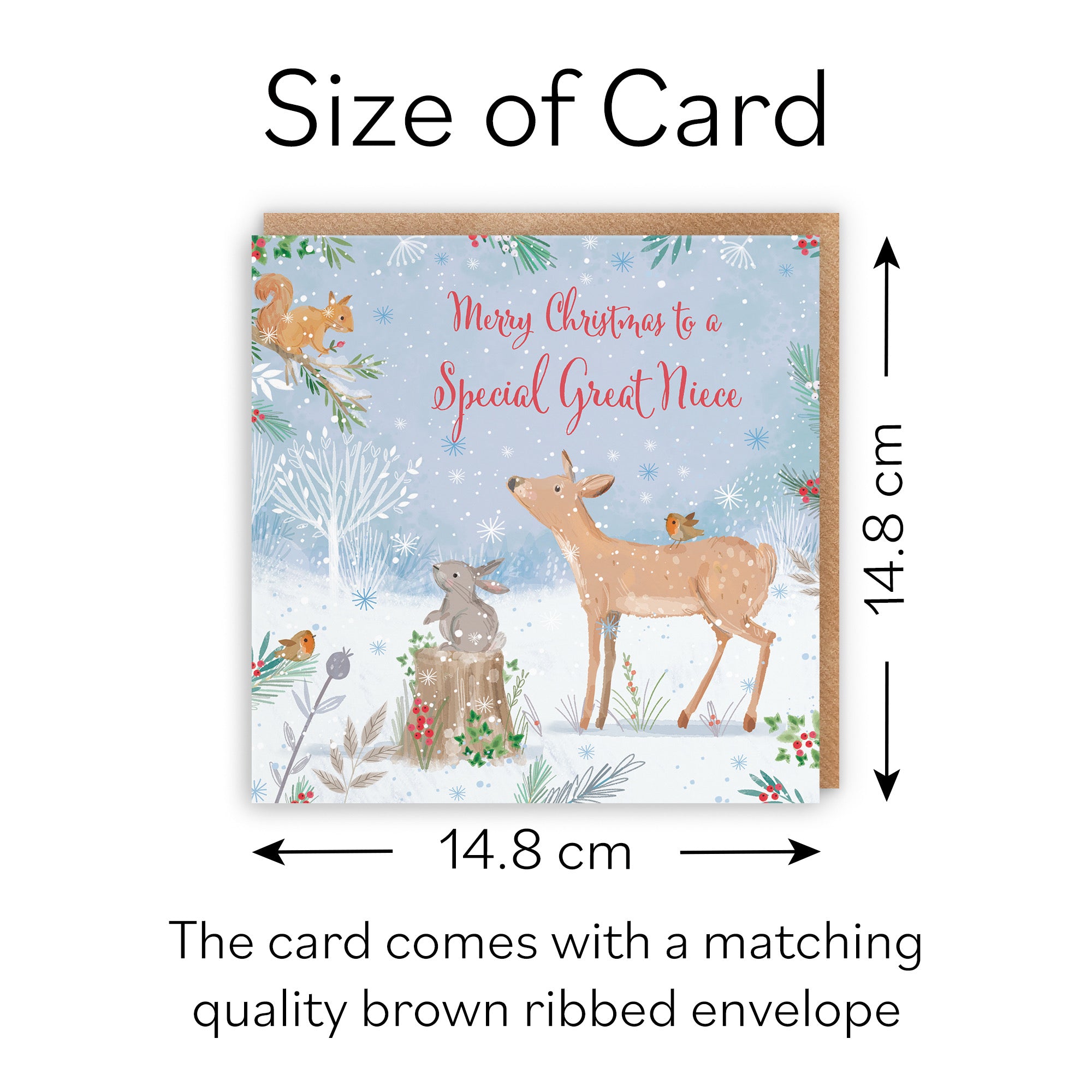 Great Niece Cute Deer Christmas Card Nature's Treasures - Default Title (B0CMJ9SPHZ)