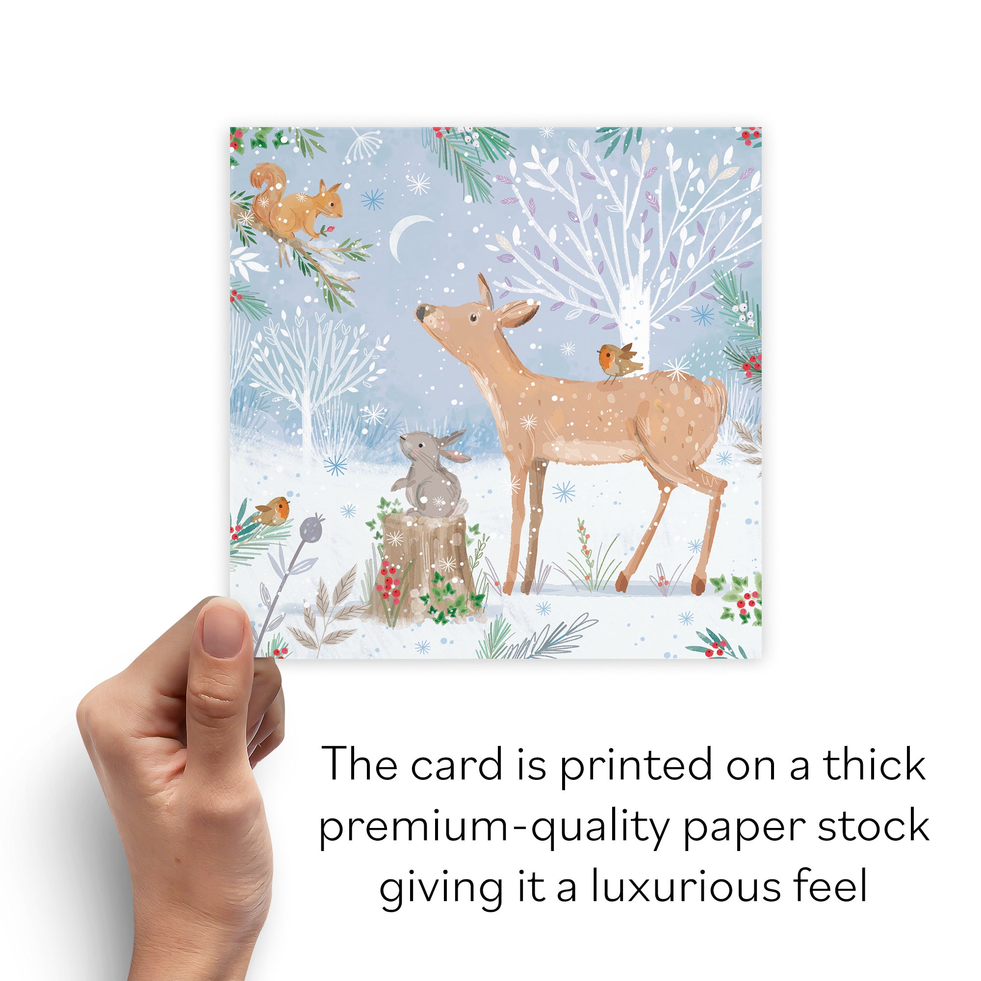 Deer Family Fun Christmas Card Nature's Treasures - Default Title (B0CMJB6QGJ)