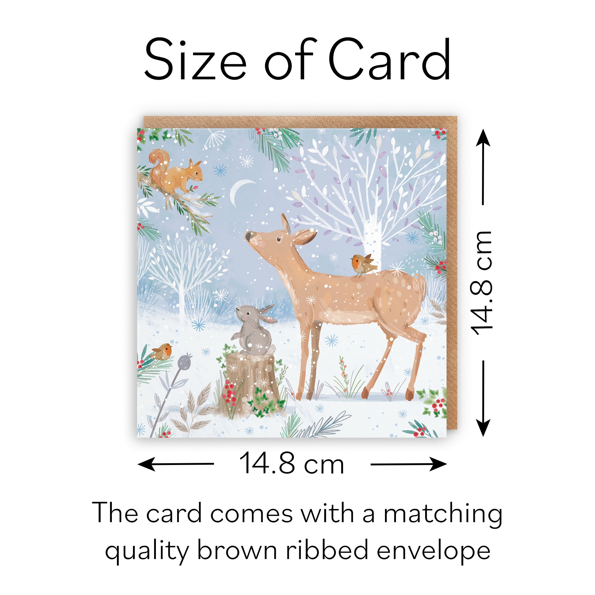 Deer Family Fun Christmas Card Nature's Treasures - Default Title (B0CMJB6QGJ)