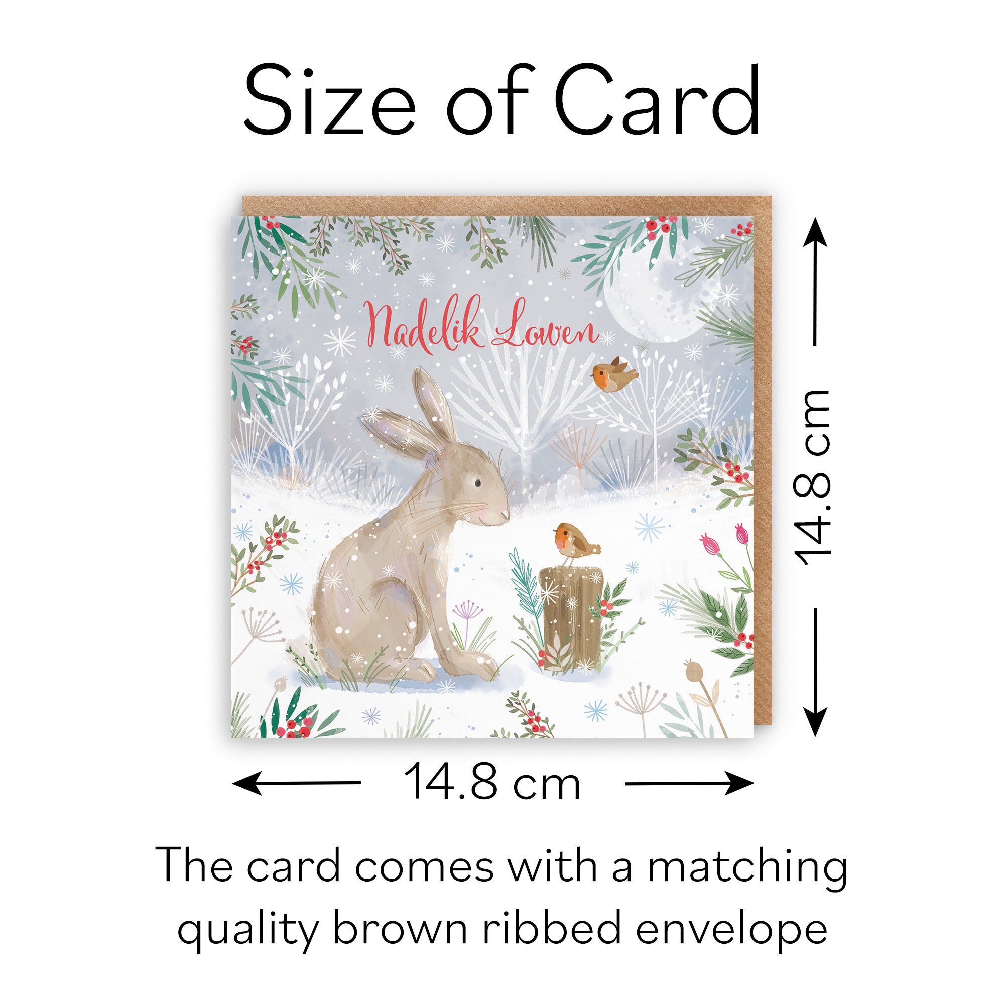 Cornish Cute Hare Christmas Card Nature's Treasures - Default Title (B0CMJB8WX4)