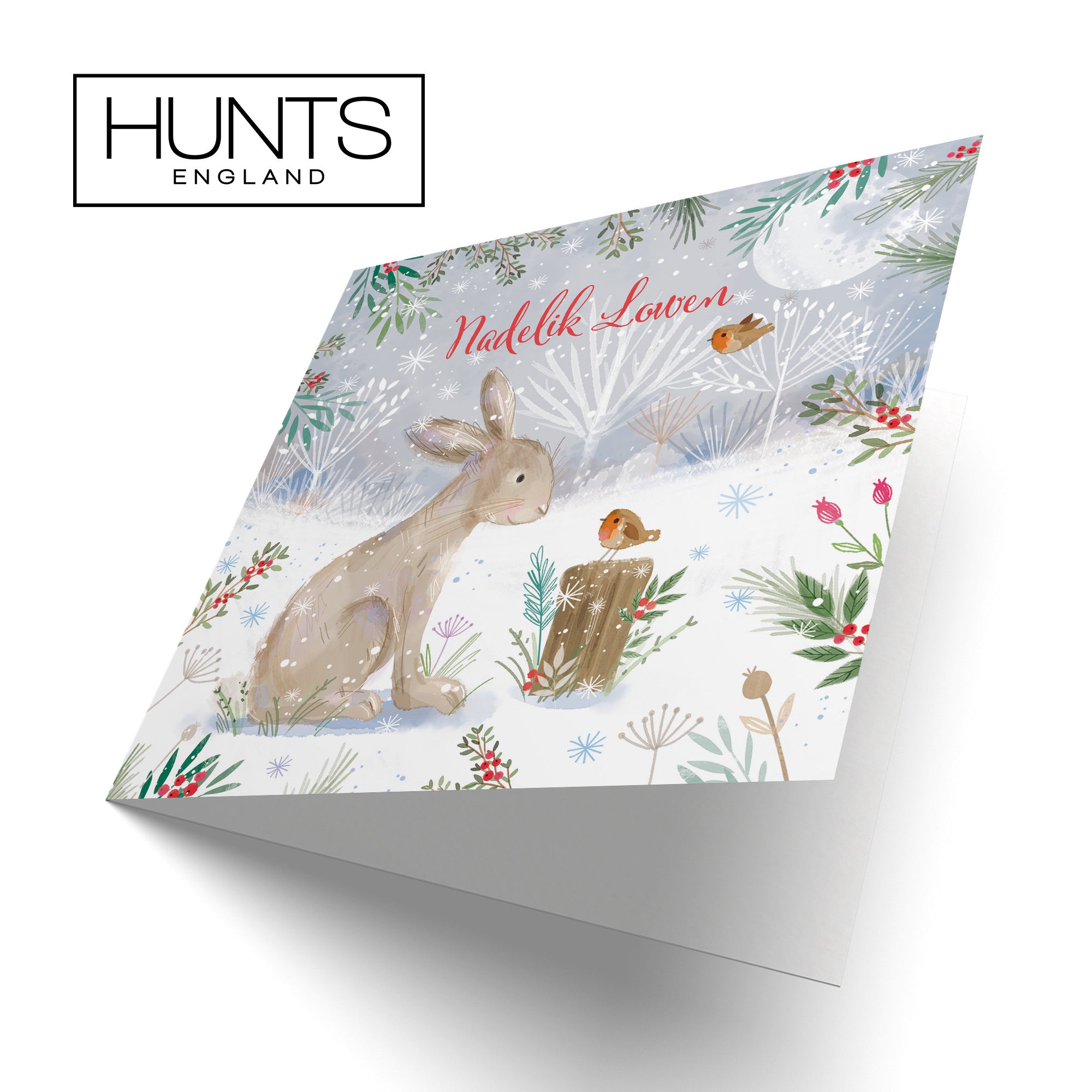 Cornish Cute Hare Christmas Card Nature's Treasures - Default Title (B0CMJB8WX4)