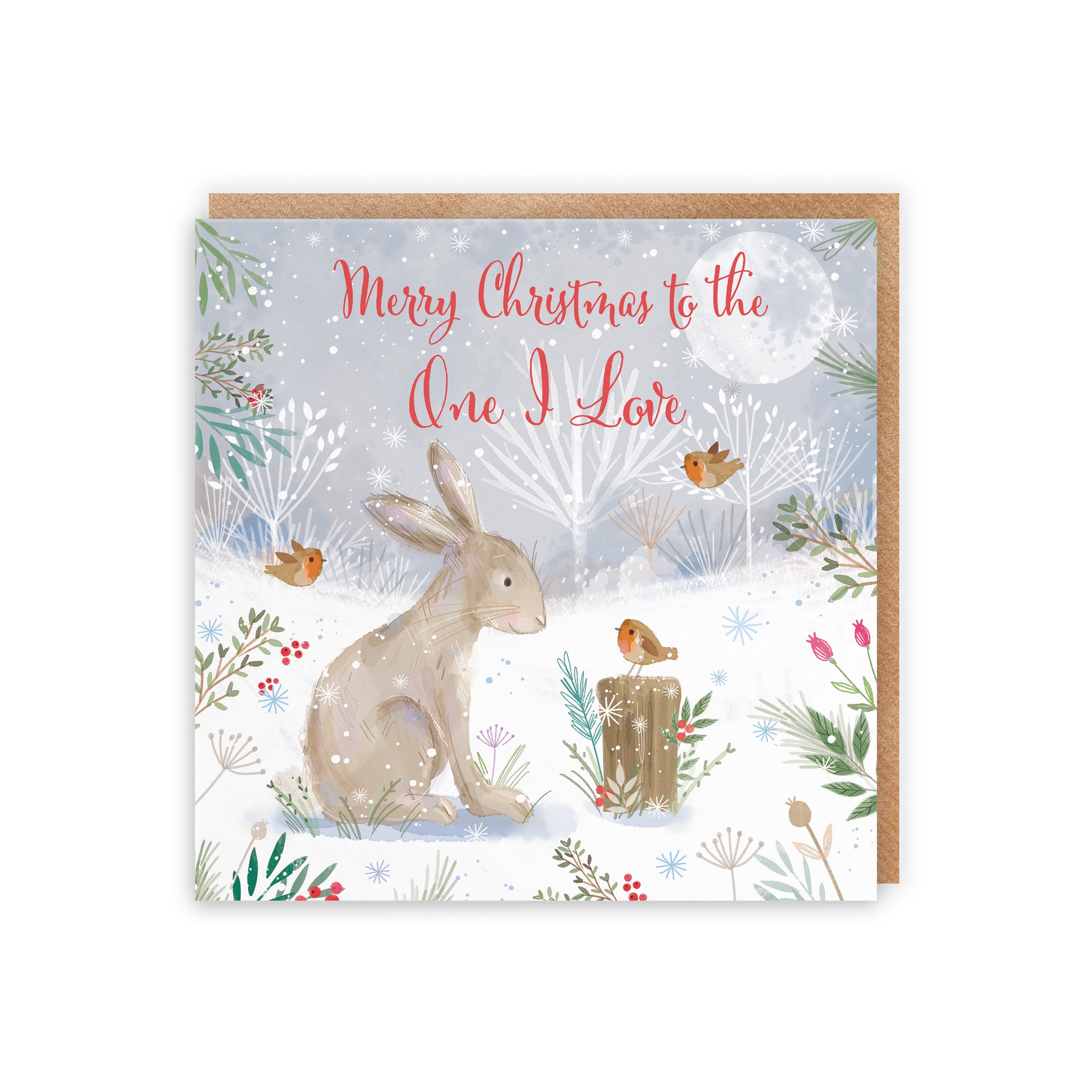 One I Love Cute Hare Christmas Card Nature's Treasures - Default Title (B0CMJBBHN9)