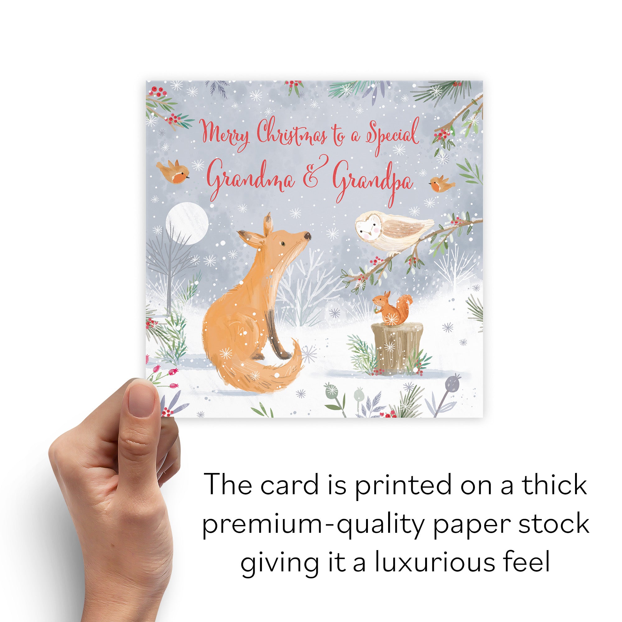 Grandma And Grandpa Cute Fox Christmas Card Nature's Treasures - Default Title (B0CMJBMSG3)