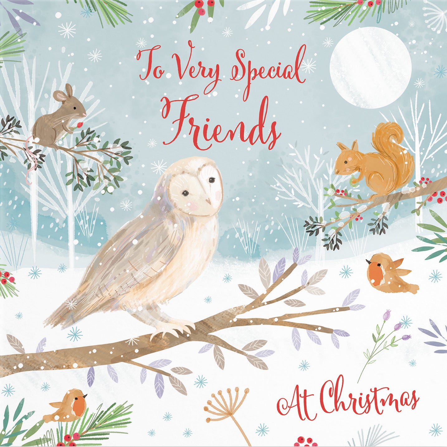 Special Friends Cute Owl Christmas Card Nature's Treasures - Default Title (B0CMJBNBQL)