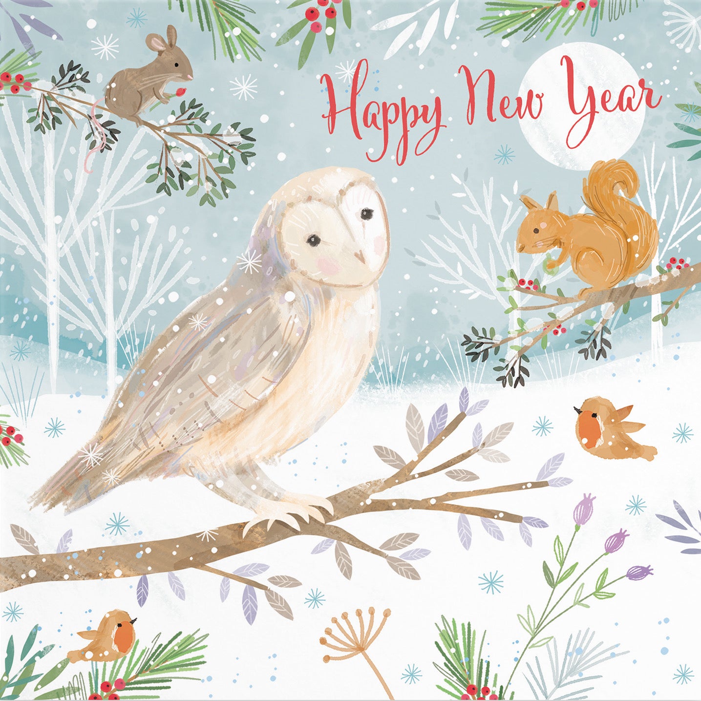 Happy New Year Cute Owl Card Nature's Treasures - Default Title (B0CMJBNR2H)