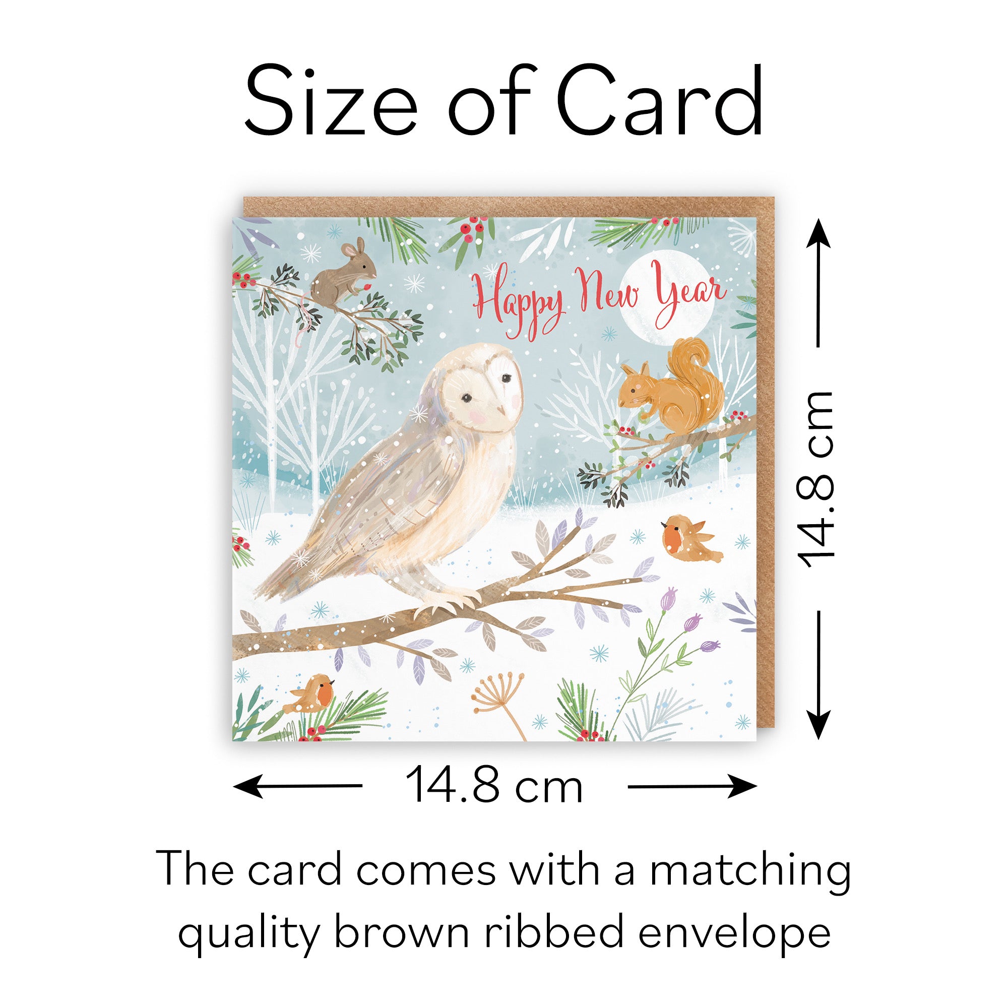 Happy New Year Cute Owl Card Nature's Treasures - Default Title (B0CMJBNR2H)