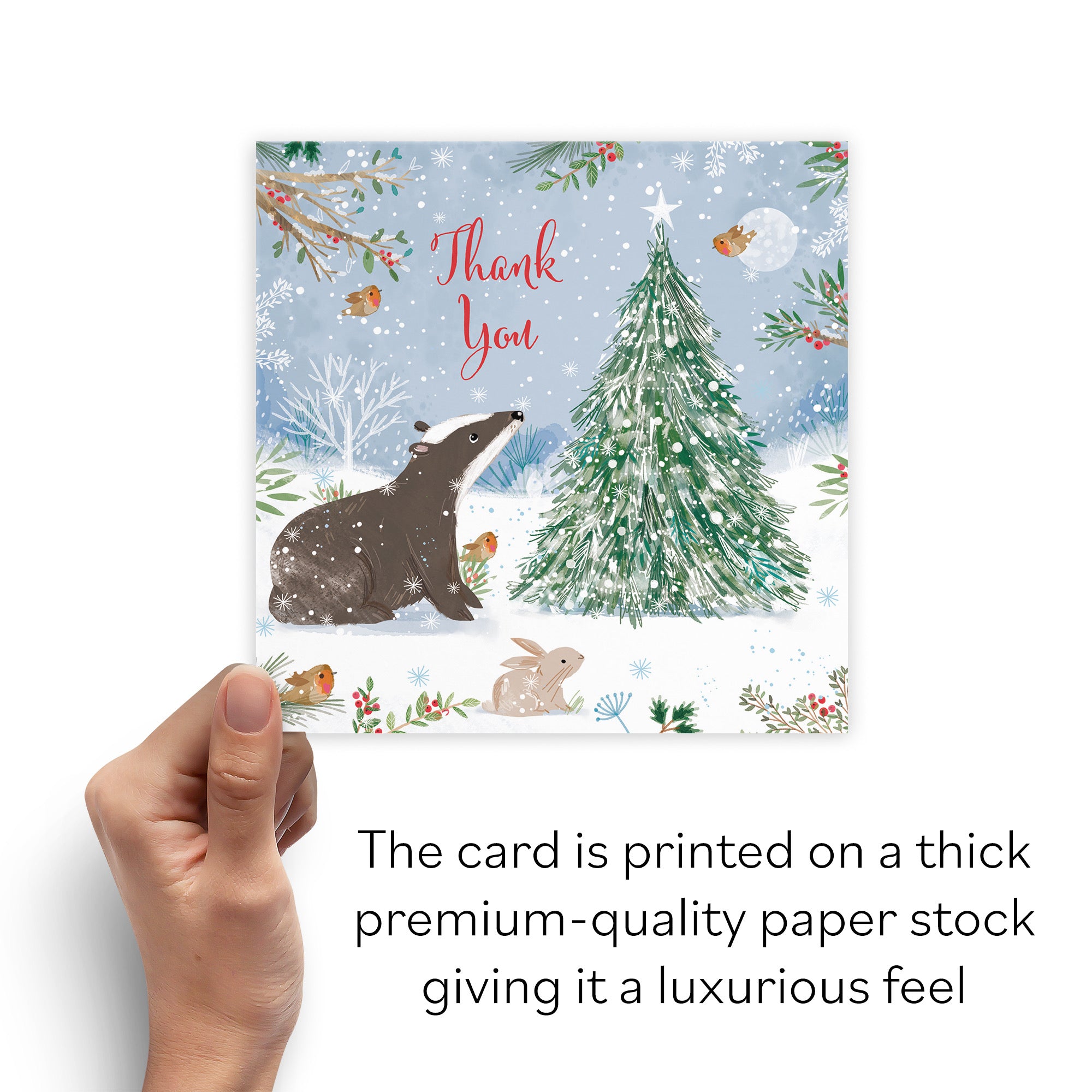 Thank You Cute Badger Christmas Card Nature's Treasures - Default Title (B0CMJBX5Q3)