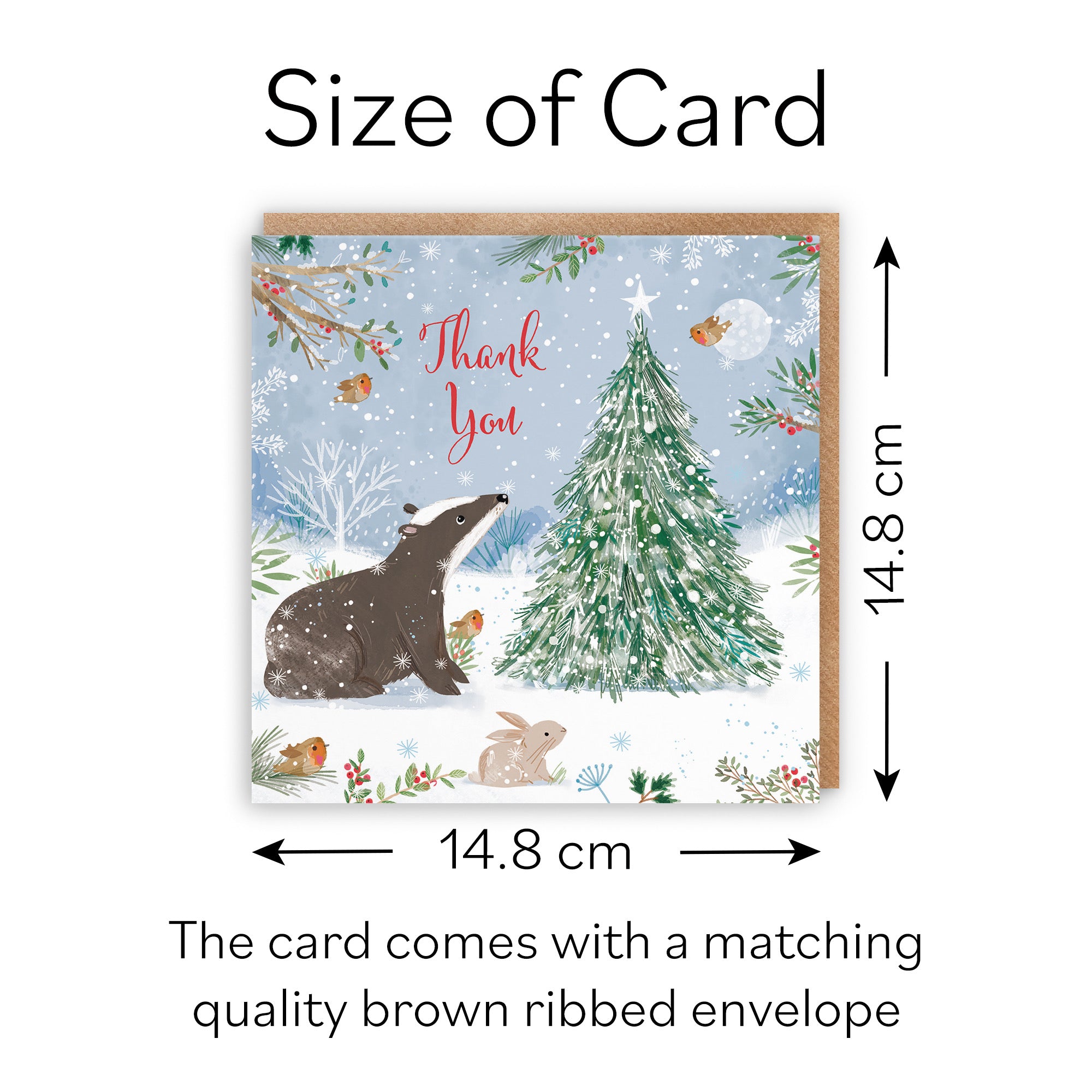 Thank You Cute Badger Christmas Card Nature's Treasures - Default Title (B0CMJBX5Q3)