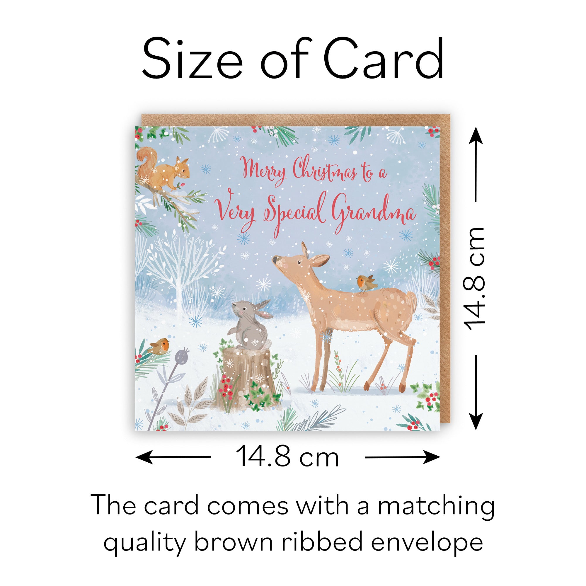 Cute Deer Grandma Christmas Card Nature's Treasures - Default Title (B0CMJCXC46)