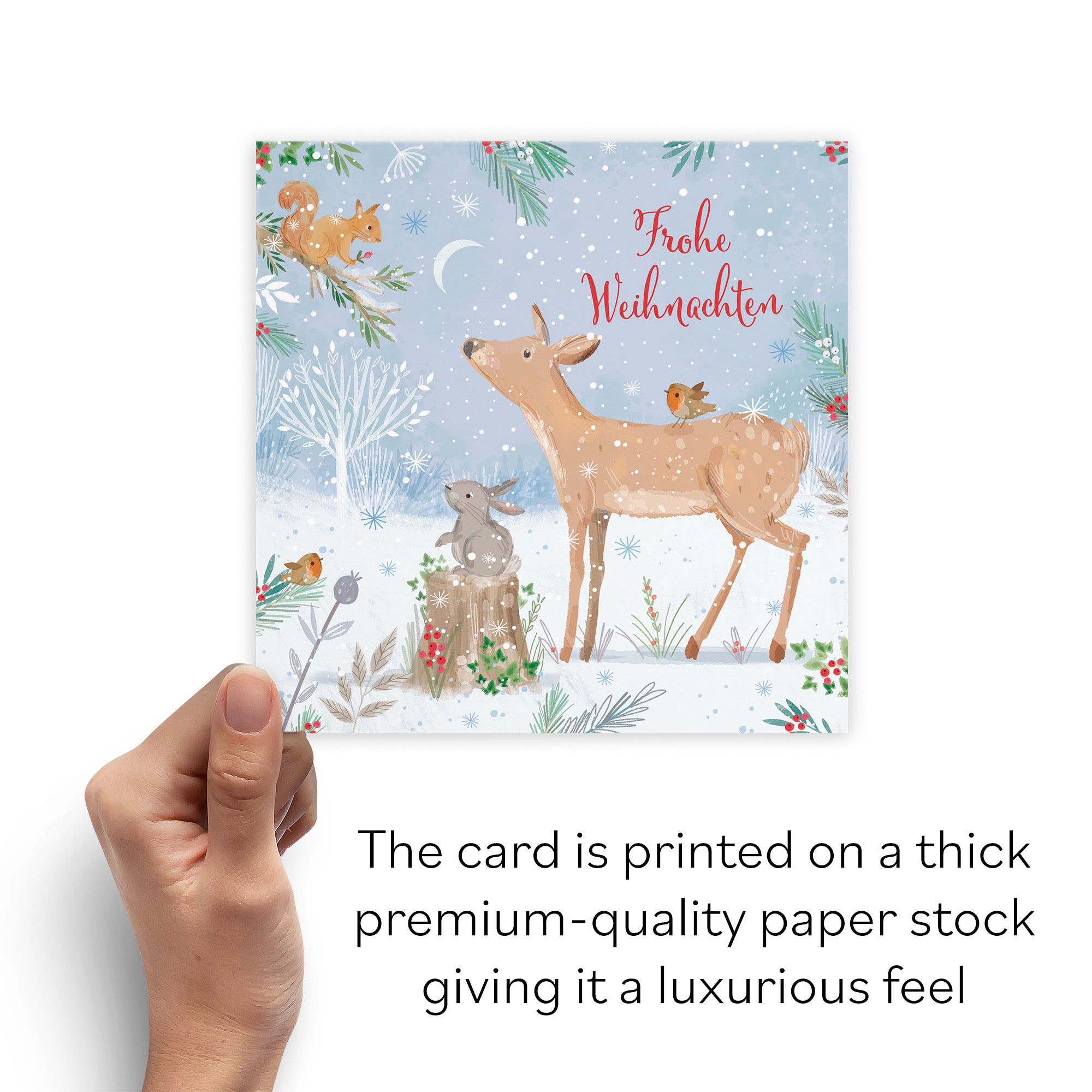 Cute Deer German Christmas Card Nature's Treasures - Default Title (B0CMJF4SG7)