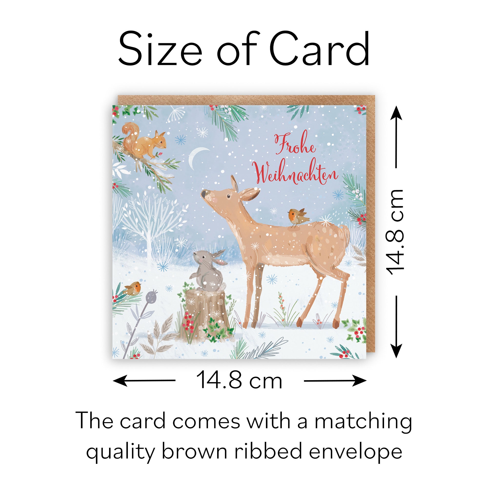 Cute Deer German Christmas Card Nature's Treasures - Default Title (B0CMJF4SG7)