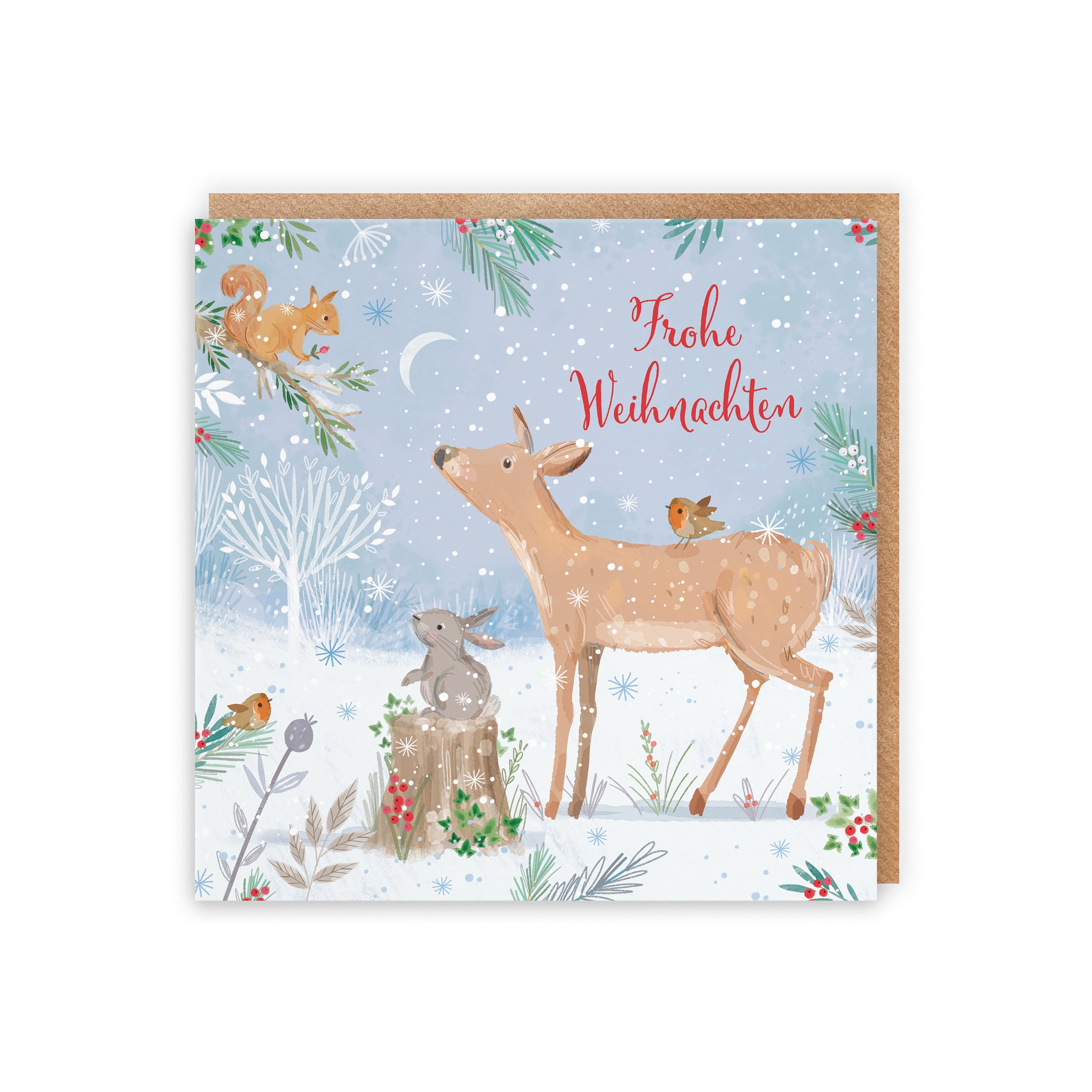 Cute Deer German Christmas Card Nature's Treasures - Default Title (B0CMJF4SG7)