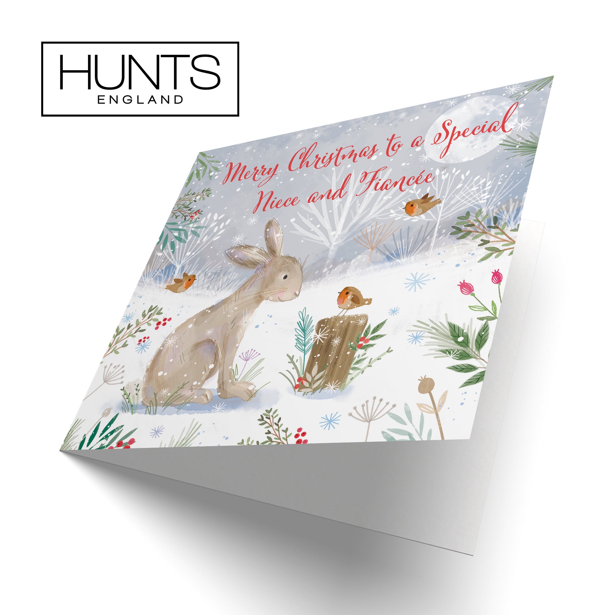 Niece And Fiancée Cute Hare Christmas Card Nature's Treasures - Default Title (B0CMJF995P)