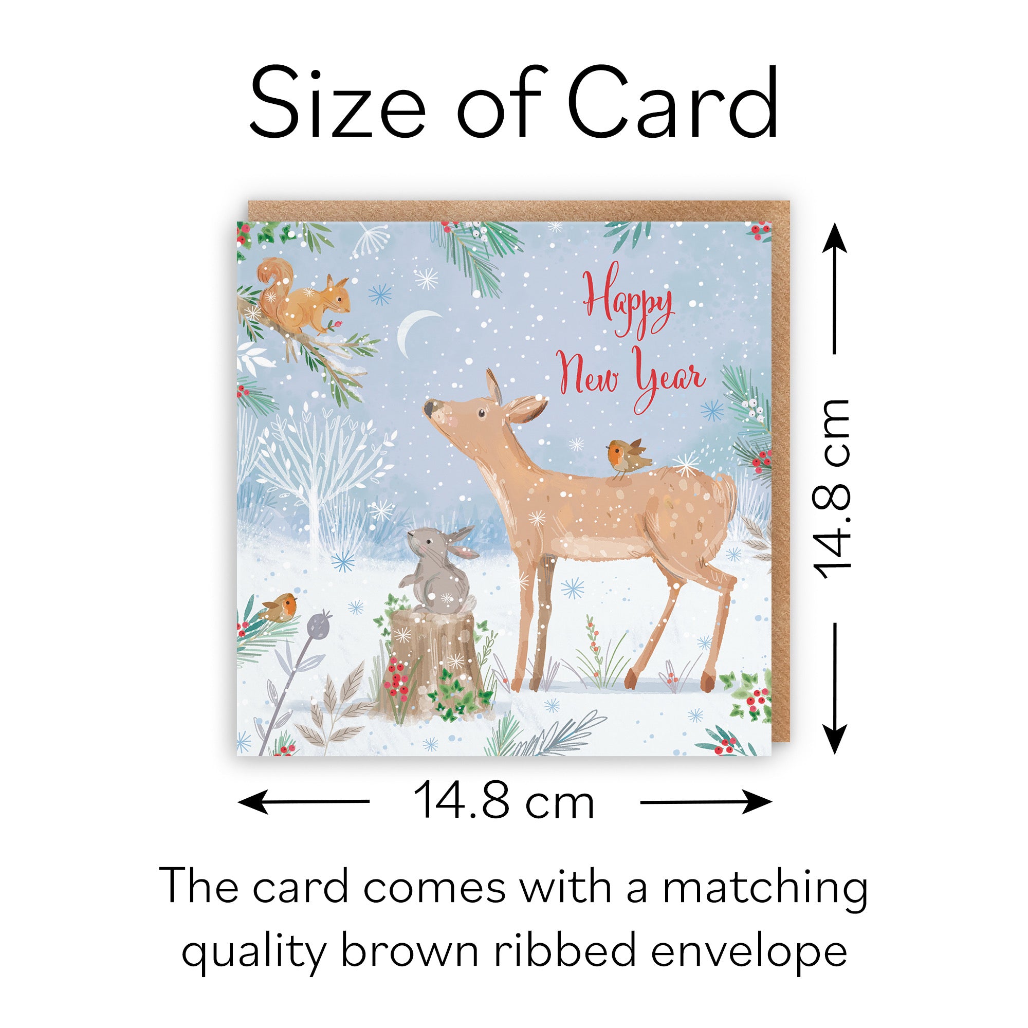 Happy New Year Cute Deer Card Nature's Treasures - Default Title (B0CMJFW5BK)