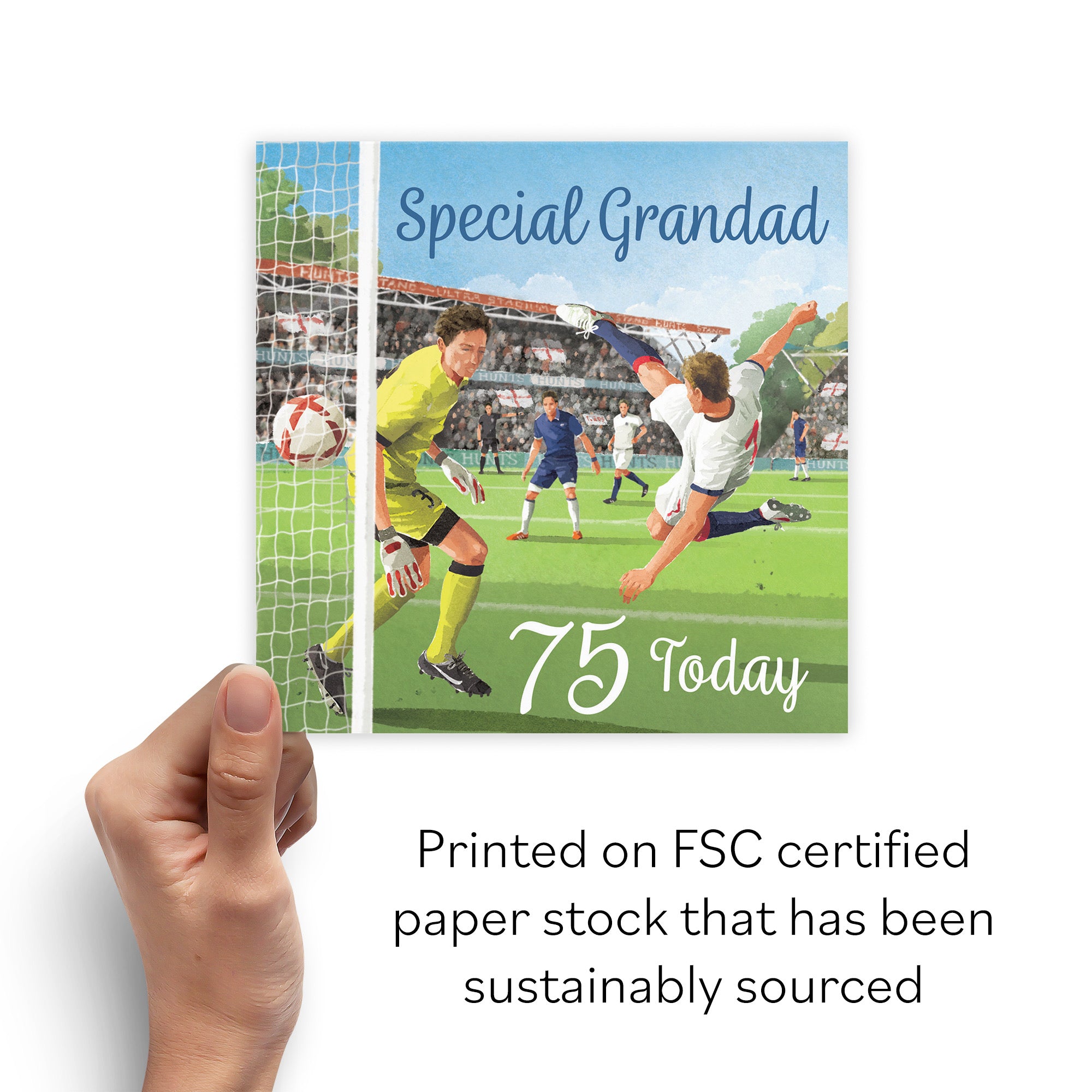 75th Grandad Football Birthday Card Milo's Gallery - Default Title (B0CNXZ4JX9)