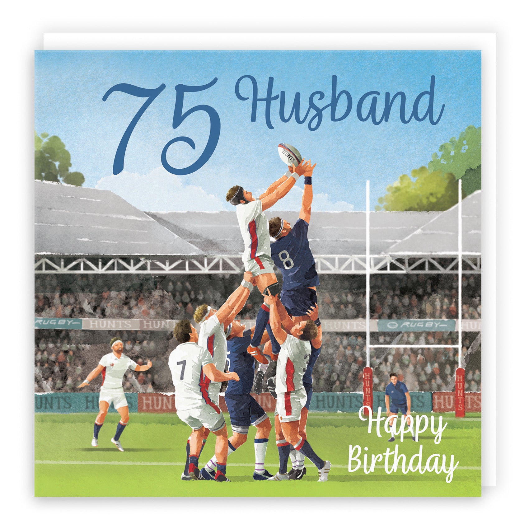 75th Husband Rugby Birthday Card Milo's Gallery - Default Title (B0CPQSDPB6)