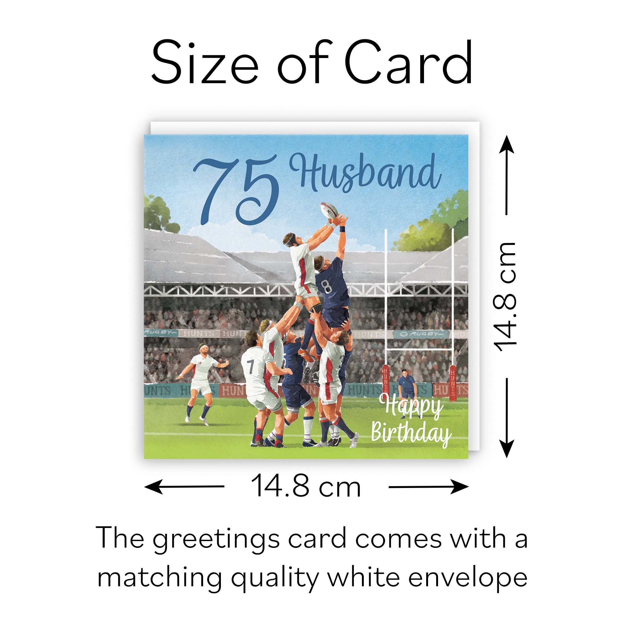 75th Husband Rugby Birthday Card Milo's Gallery - Default Title (B0CPQSDPB6)