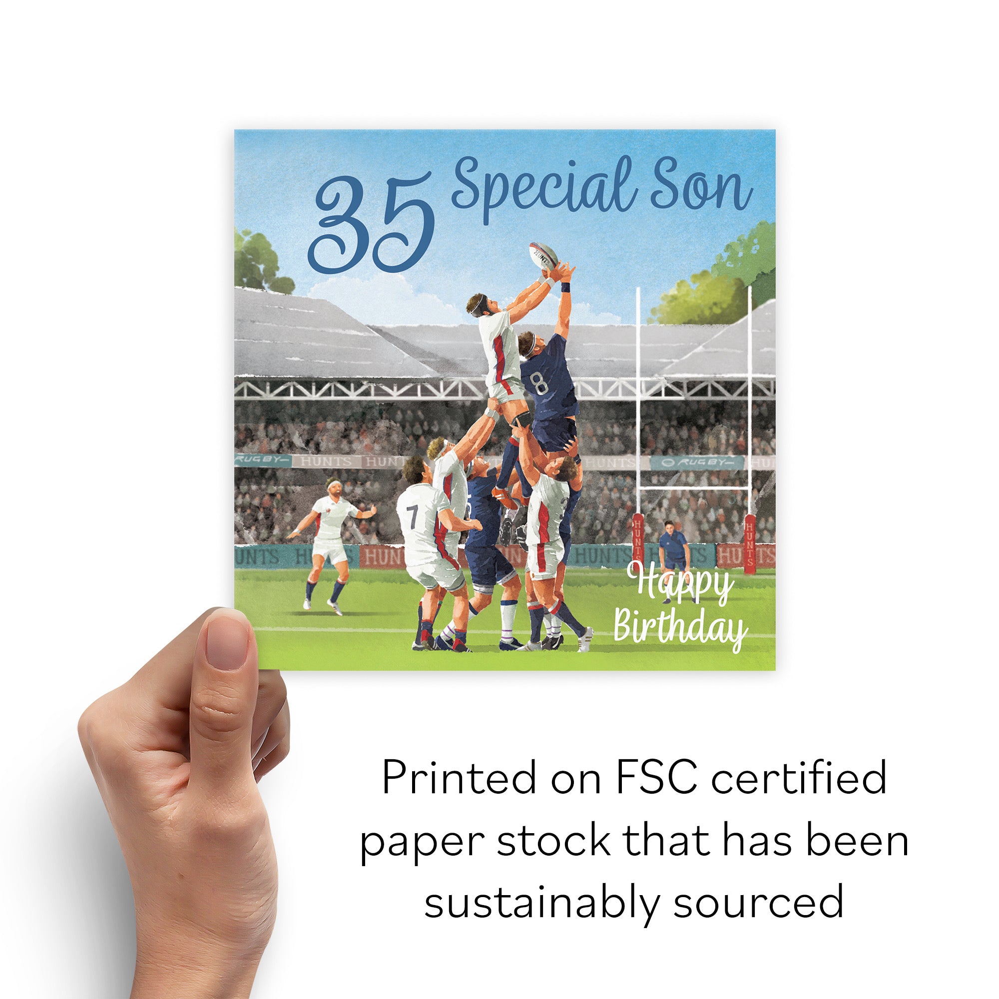 35th Son Rugby Birthday Card Milo's Gallery - Default Title (B0CPQTSCWV)