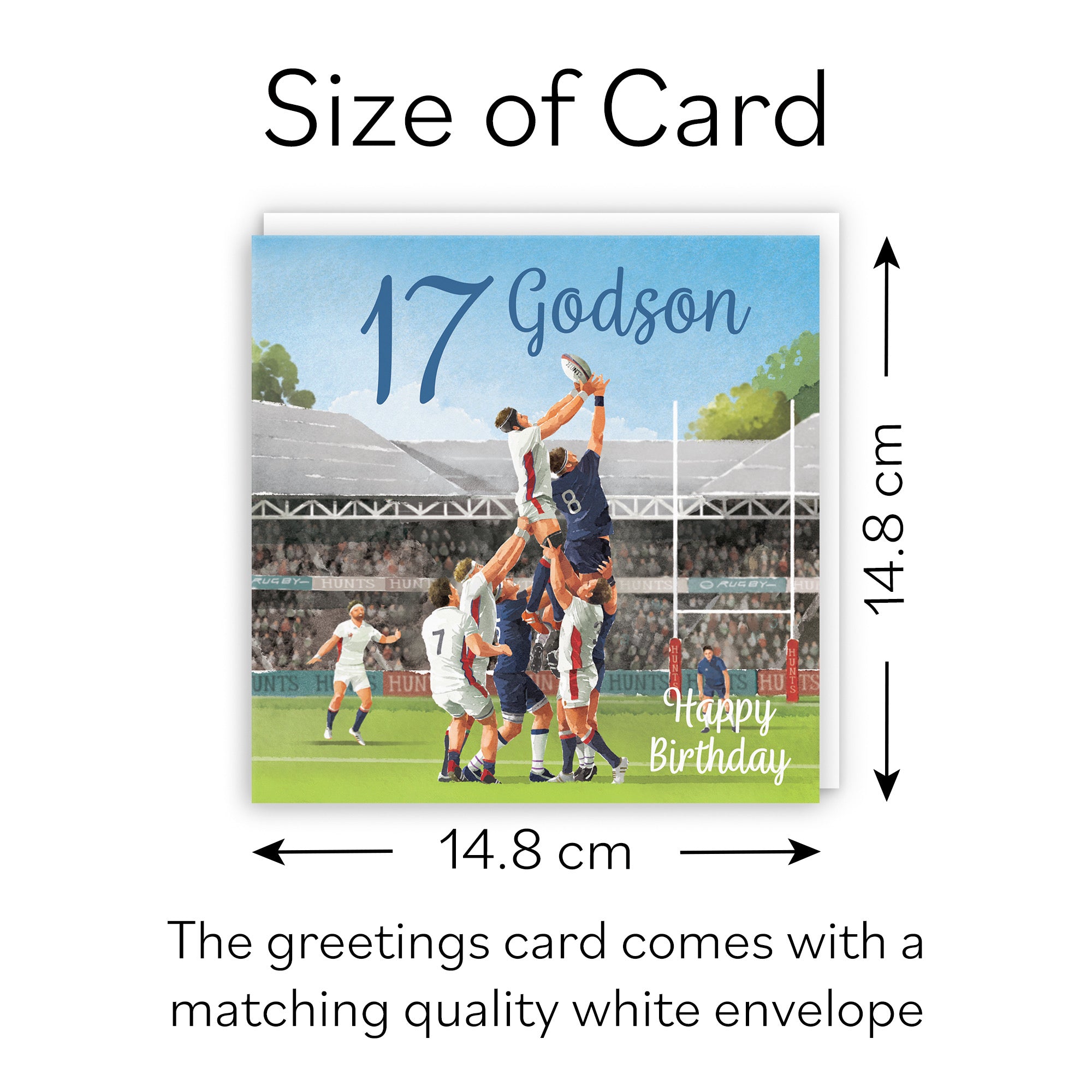 17th Godson Rugby Birthday Card Milo's Gallery - Default Title (B0CPQX74PN)