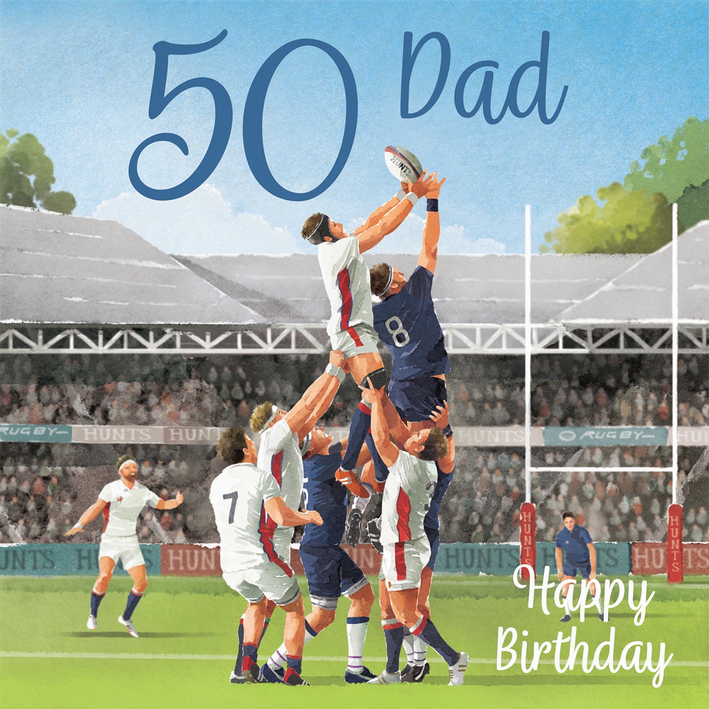 50th Dad Rugby Birthday Card Milo's Gallery - Default Title (B0CPQZFD3Q)