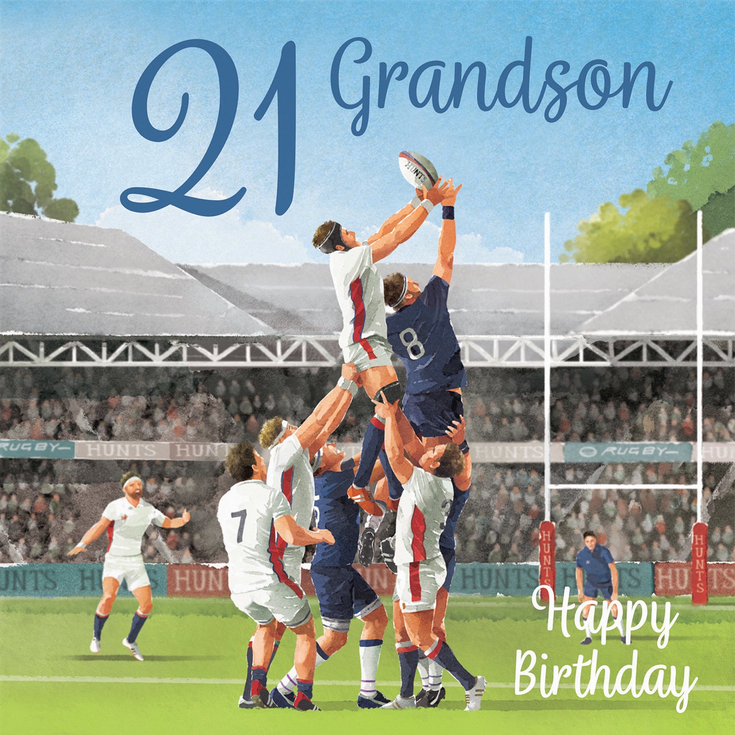 21st Grandson Rugby Birthday Card Milo's Gallery - Default Title (B0CPQZHRJK)