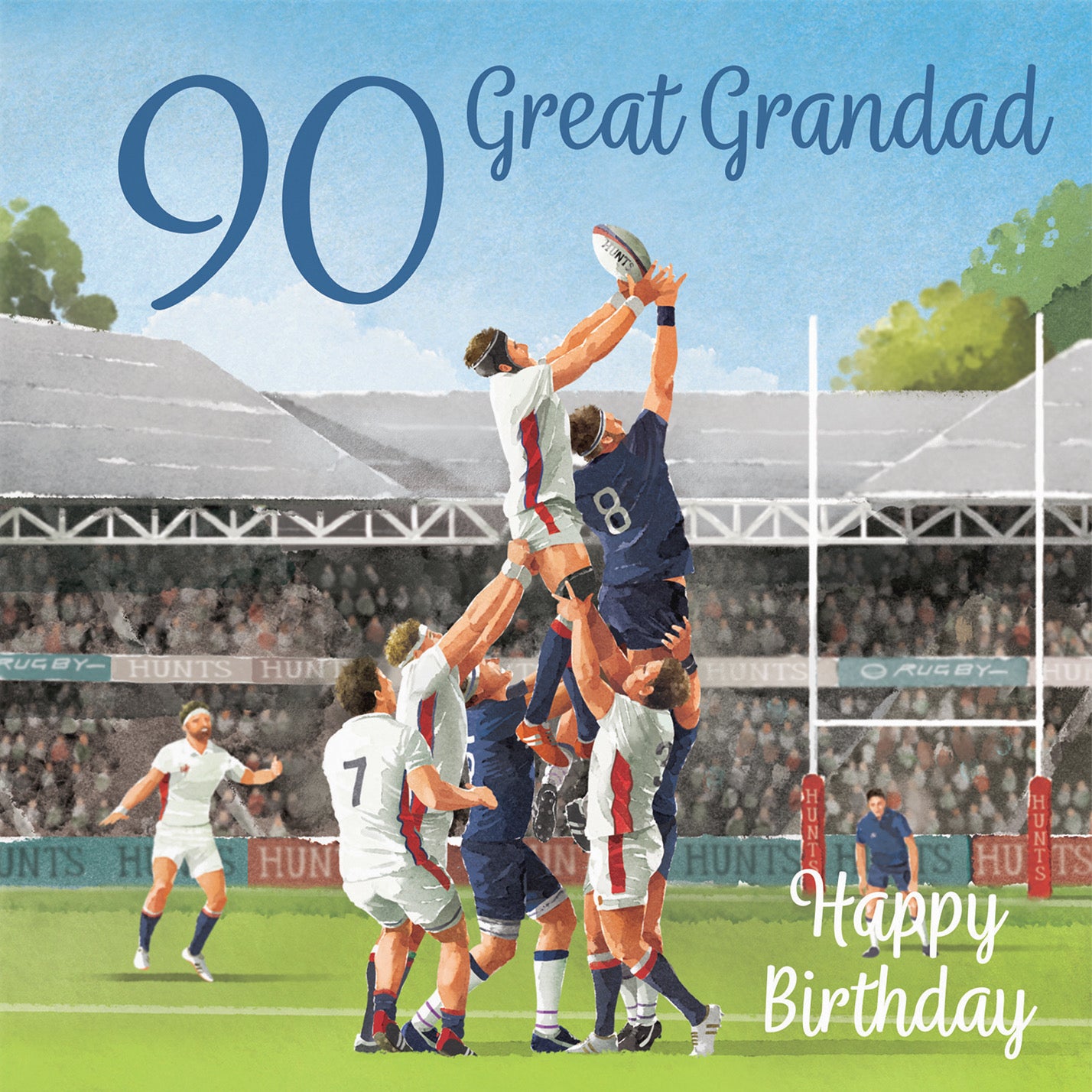 90th Great Grandad Rugby Birthday Card Milo's Gallery - Default Title (B0CPR1DBWJ)