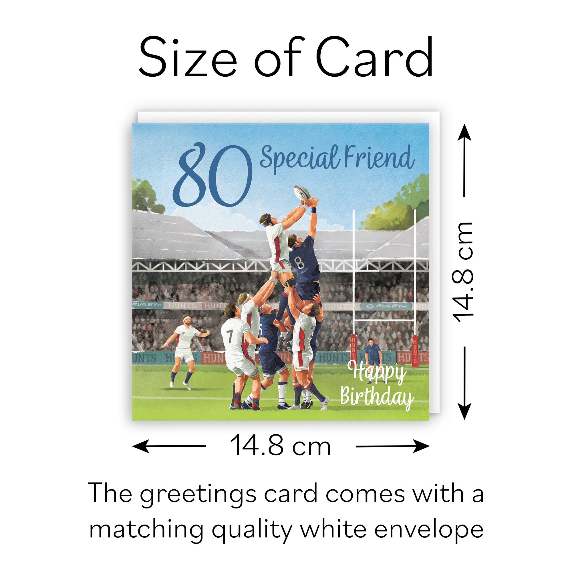 80th Friend Rugby Birthday Card Milo's Gallery - Default Title (B0CPR1FRNN)