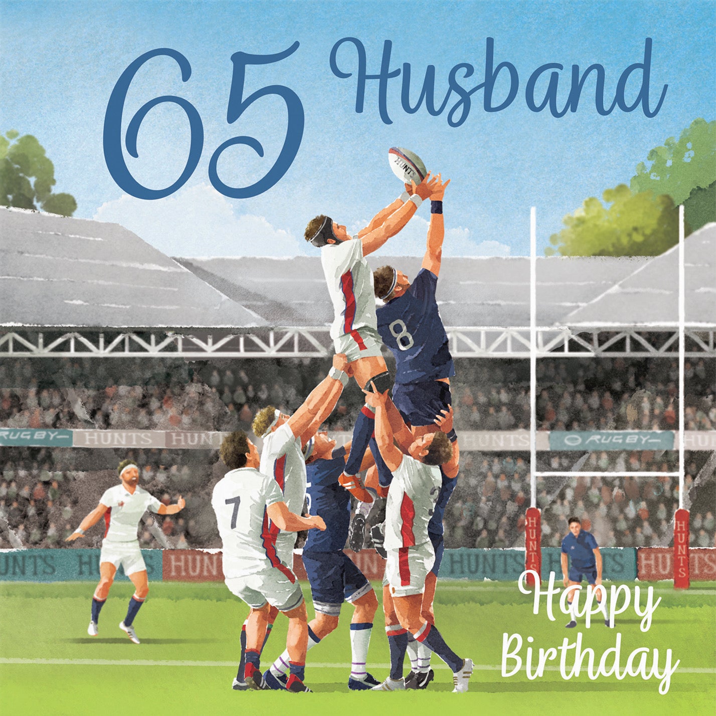 65th Husband Rugby Birthday Card Milo's Gallery - Default Title (B0CPR1ST67)