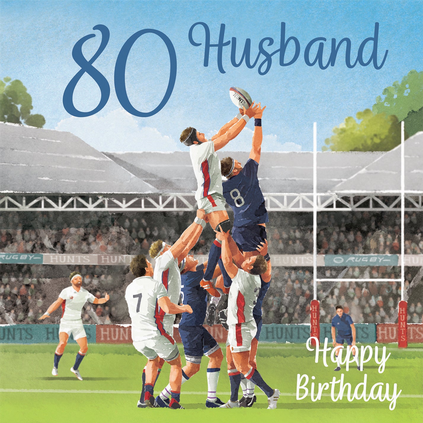 80th Husband Rugby Birthday Card Milo's Gallery - Default Title (B0CPR2B36N)