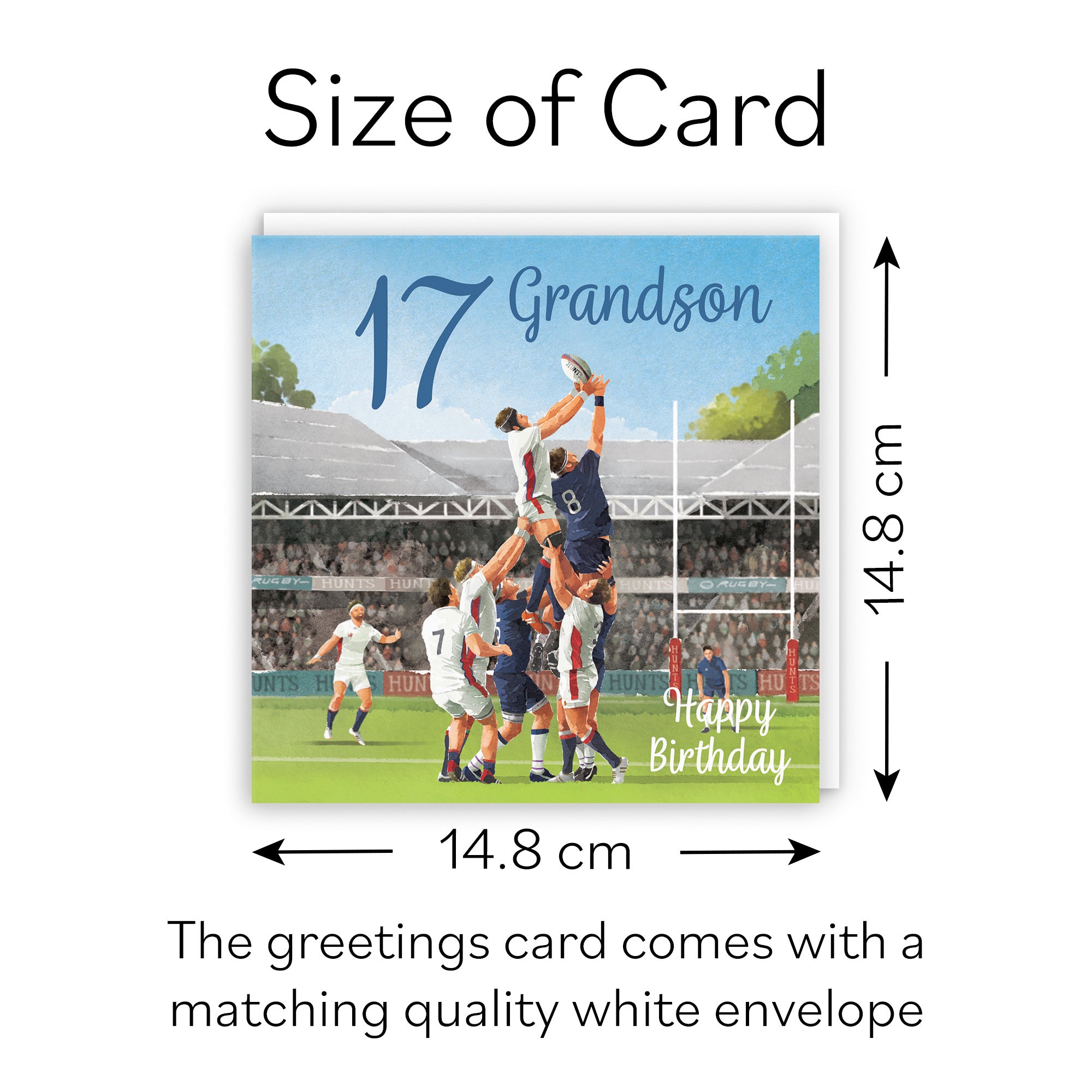 17th Grandson Rugby Birthday Card Milo's Gallery - Default Title (B0CPR34TP7)