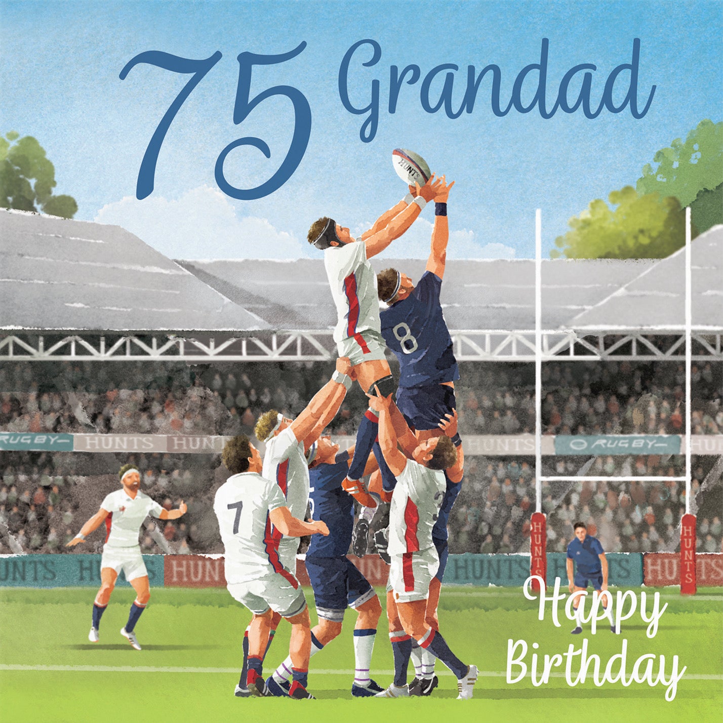 75th Grandad Rugby Birthday Card Milo's Gallery - Default Title (B0CPR37CMV)