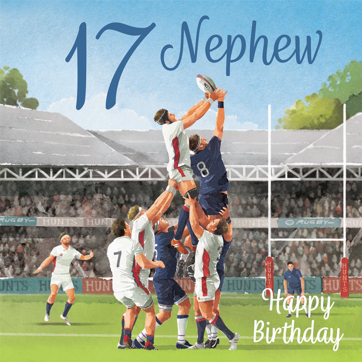 17th Nephew Rugby Birthday Card Milo's Gallery - Default Title (B0CPR37CMW)