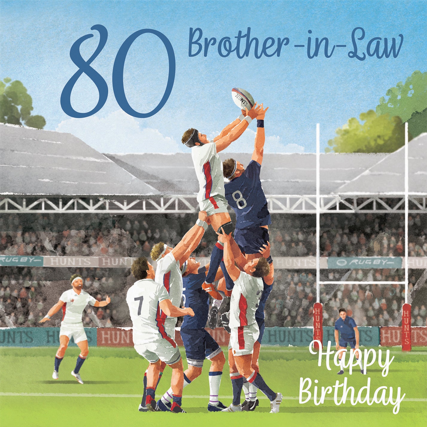 80th Brother In Law Rugby Birthday Card Milo's Gallery - Default Title (B0CPR439D5)