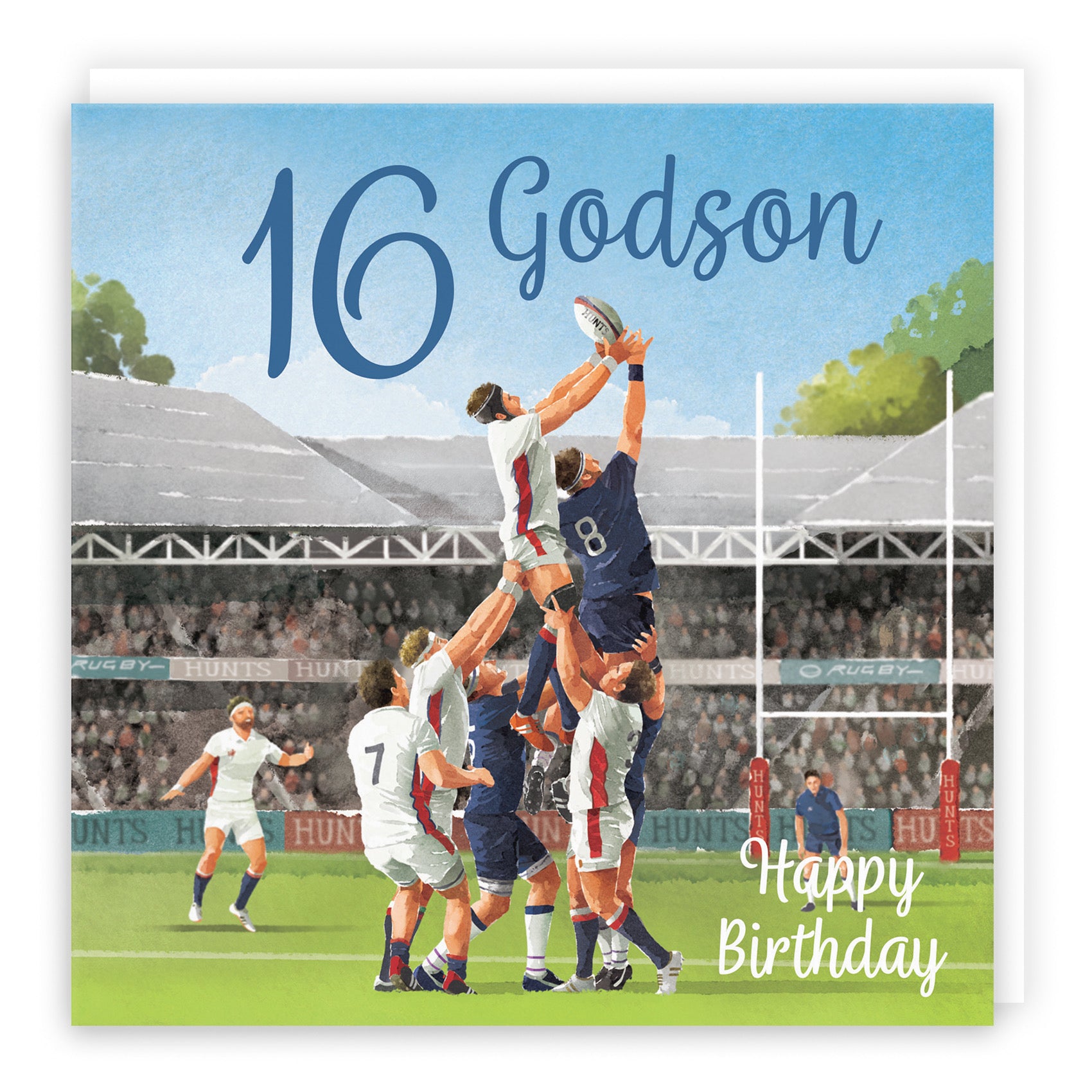 16th Godson Rugby Birthday Card Milo's Gallery - Default Title (B0CPR43BY9)