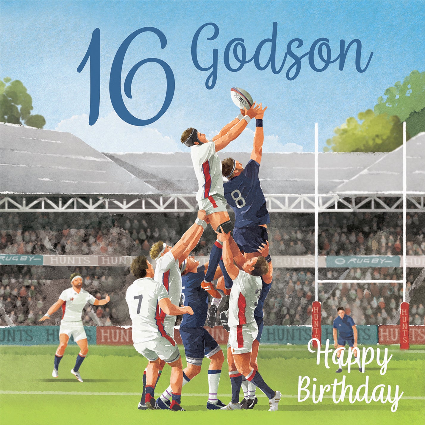 16th Godson Rugby Birthday Card Milo's Gallery - Default Title (B0CPR43BY9)